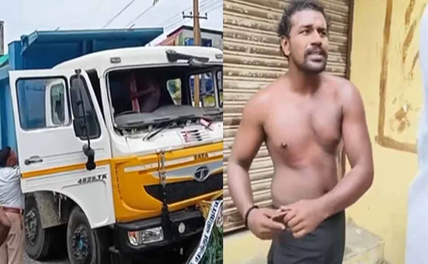information revealed about A mysterious person hijacked a lorry on the roadside chengalpattu