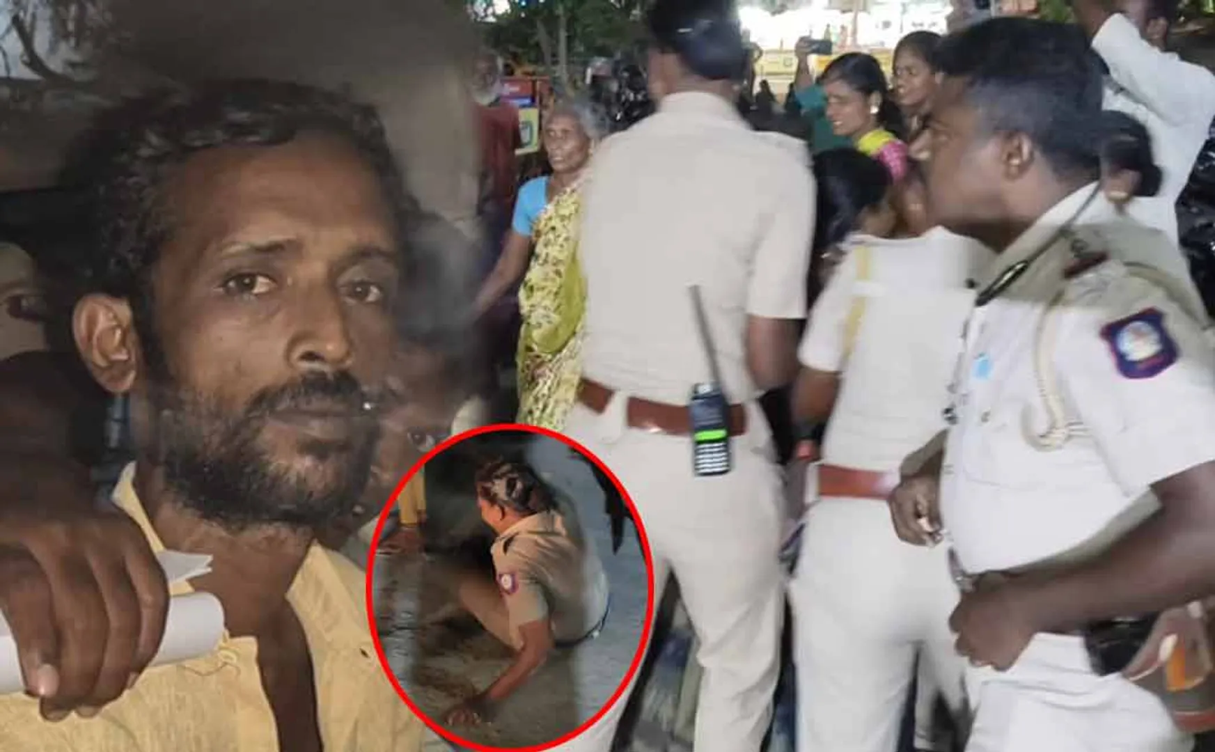 Women argue with police while arresting rowdy in Thoothukudi