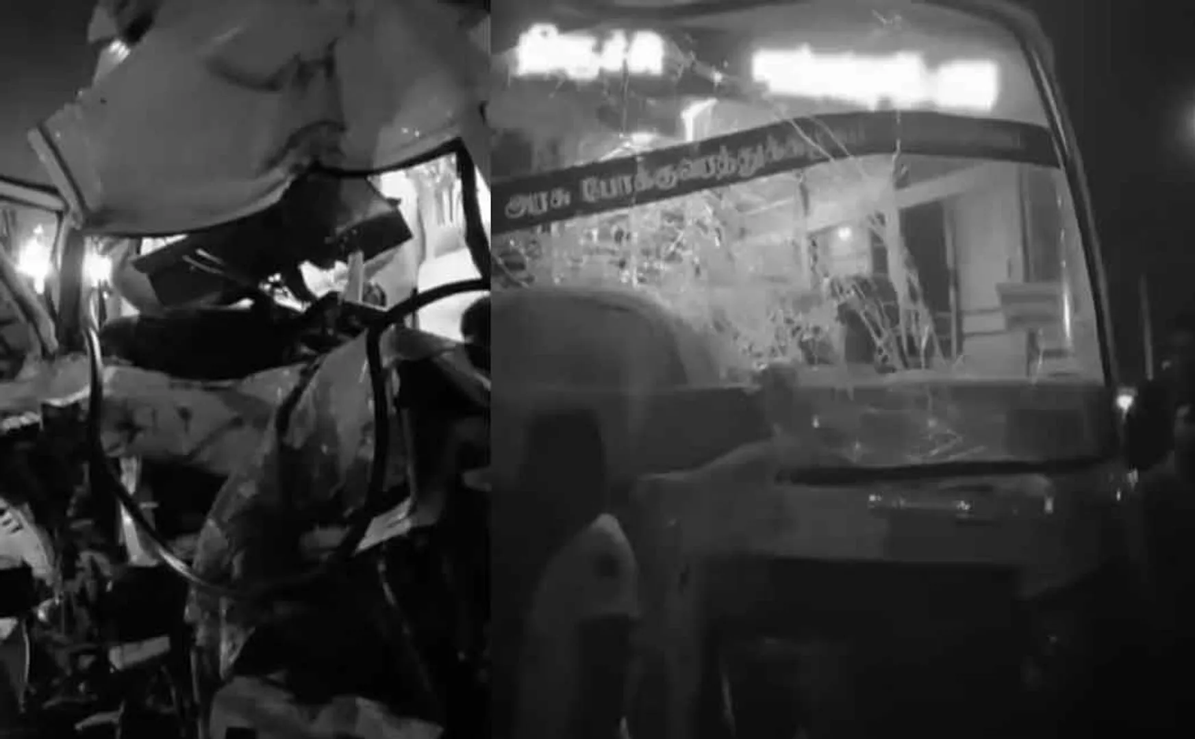 Govt bus van incident 6 people lost their life at Thanjavur Dt Senjipatti