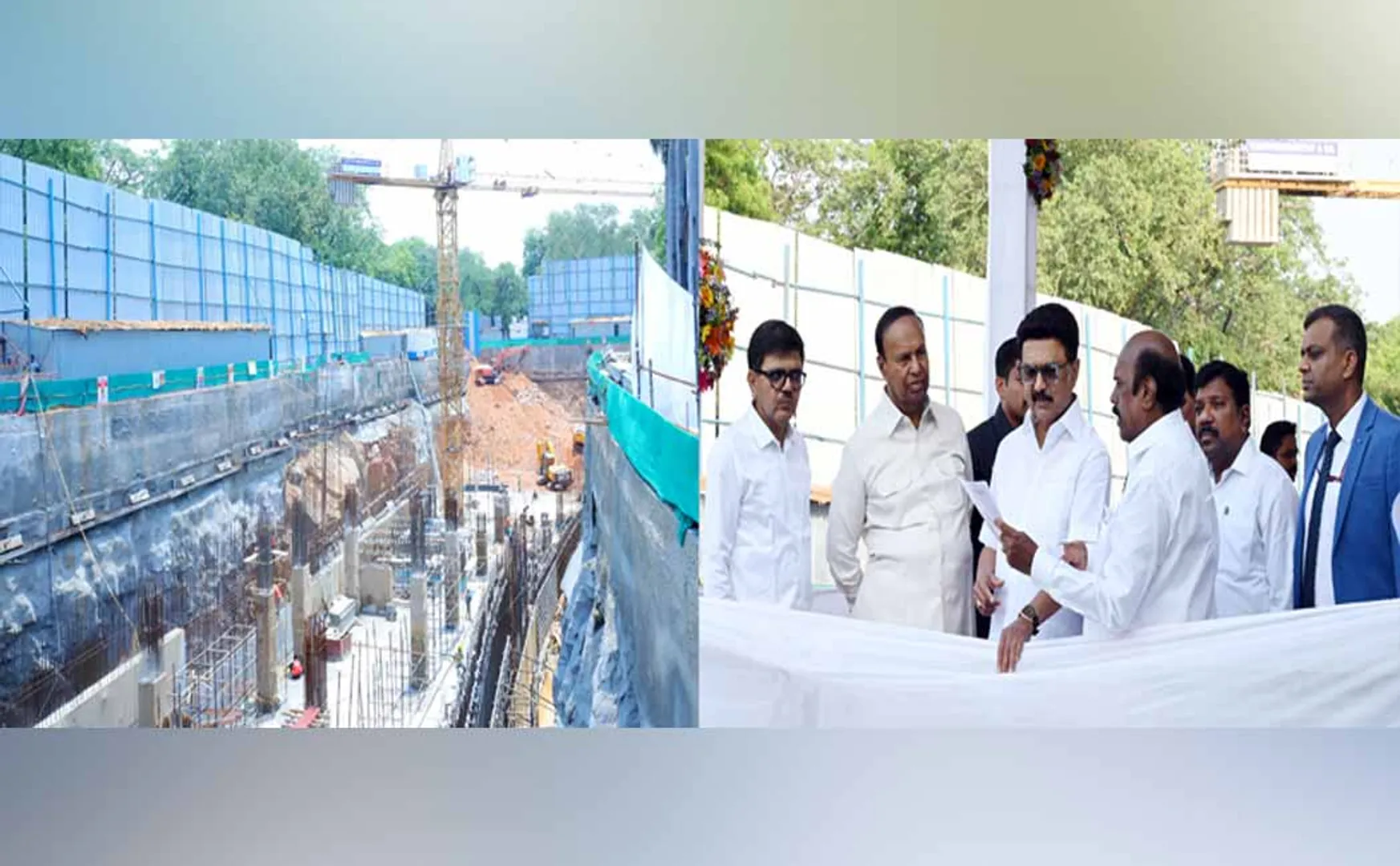 CM MK Stalin inspects on Construction work at Vaigai house complex