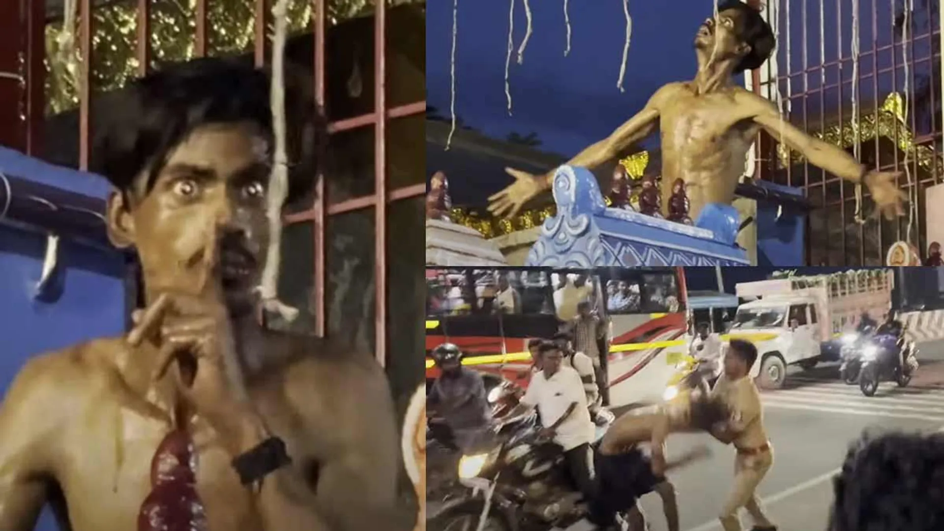 Police lose patience after drunken man climbs onto temple
