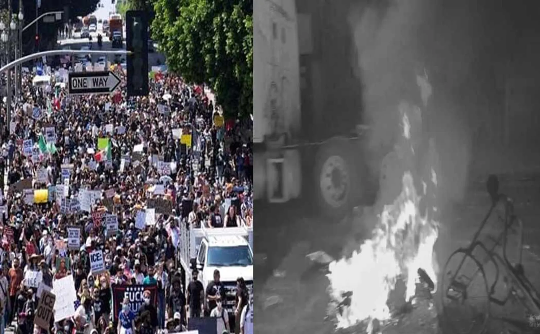 Riots break out America forTrump's order of action