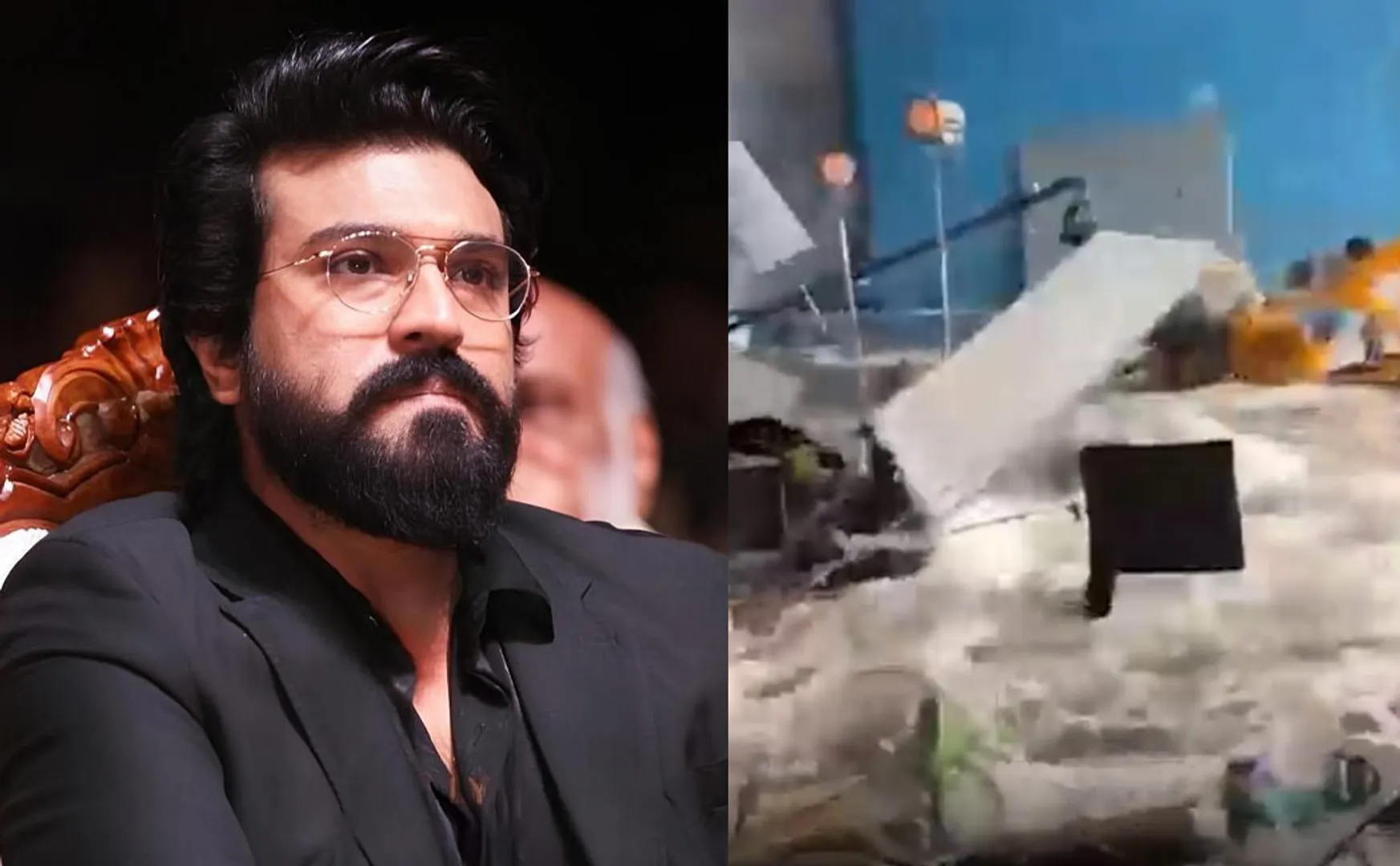 water tank bursts on ram charan movie set