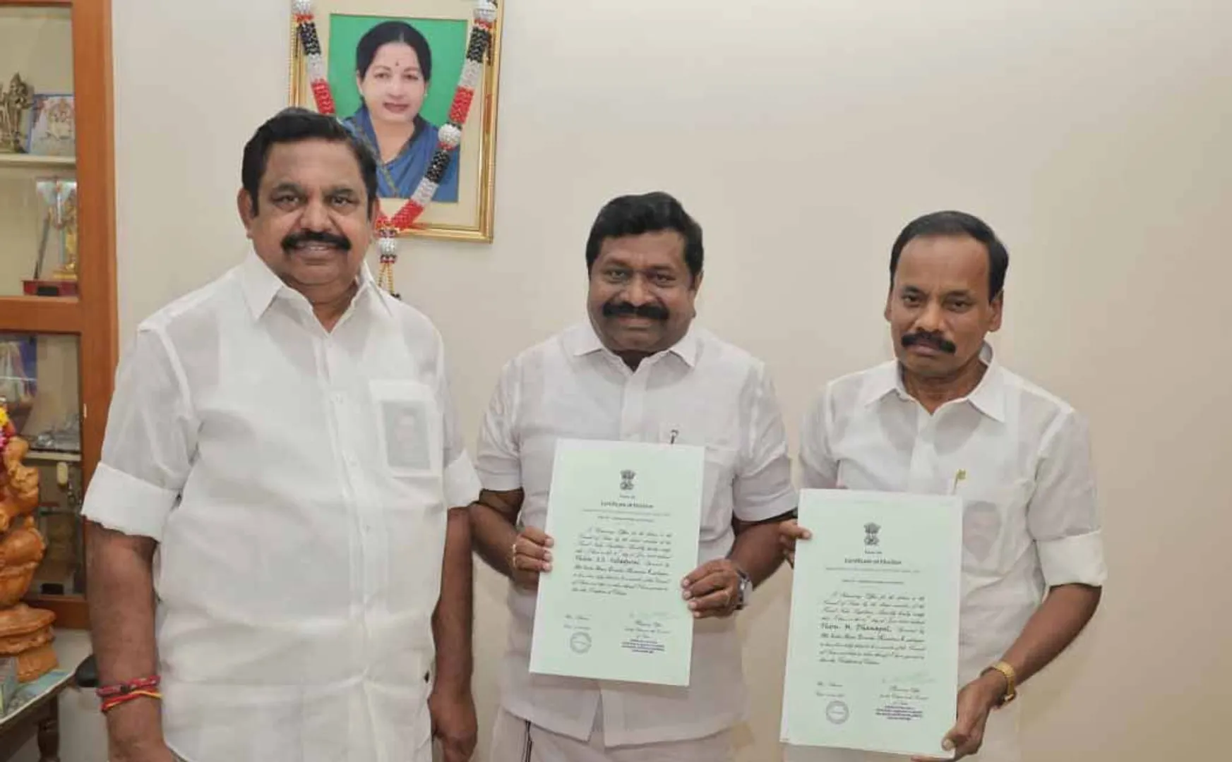 Congratulations to EPS for those elected to the Rajya Sabha on behalf of ADMK