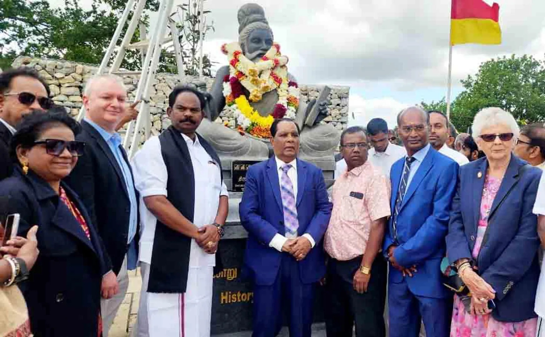  Thiruvalluvar statue unveiled in England; CM congratulates!