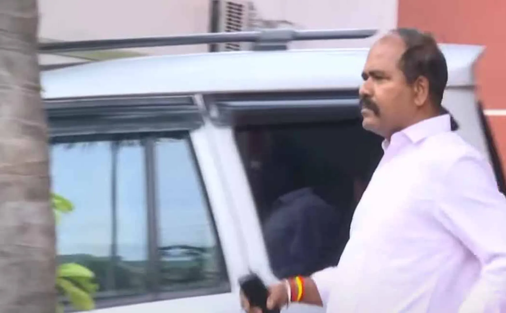 Suspended ADGP Jayaram left in his car after the police investigation was over
