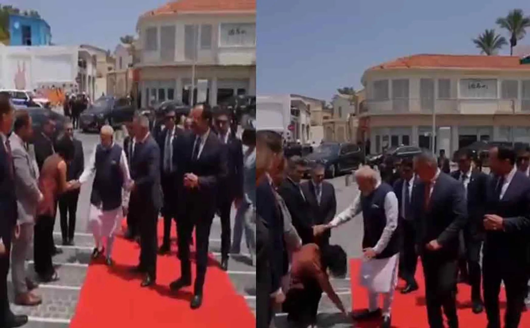 Cyprus MP falls at Prime Minister Modi's feet
