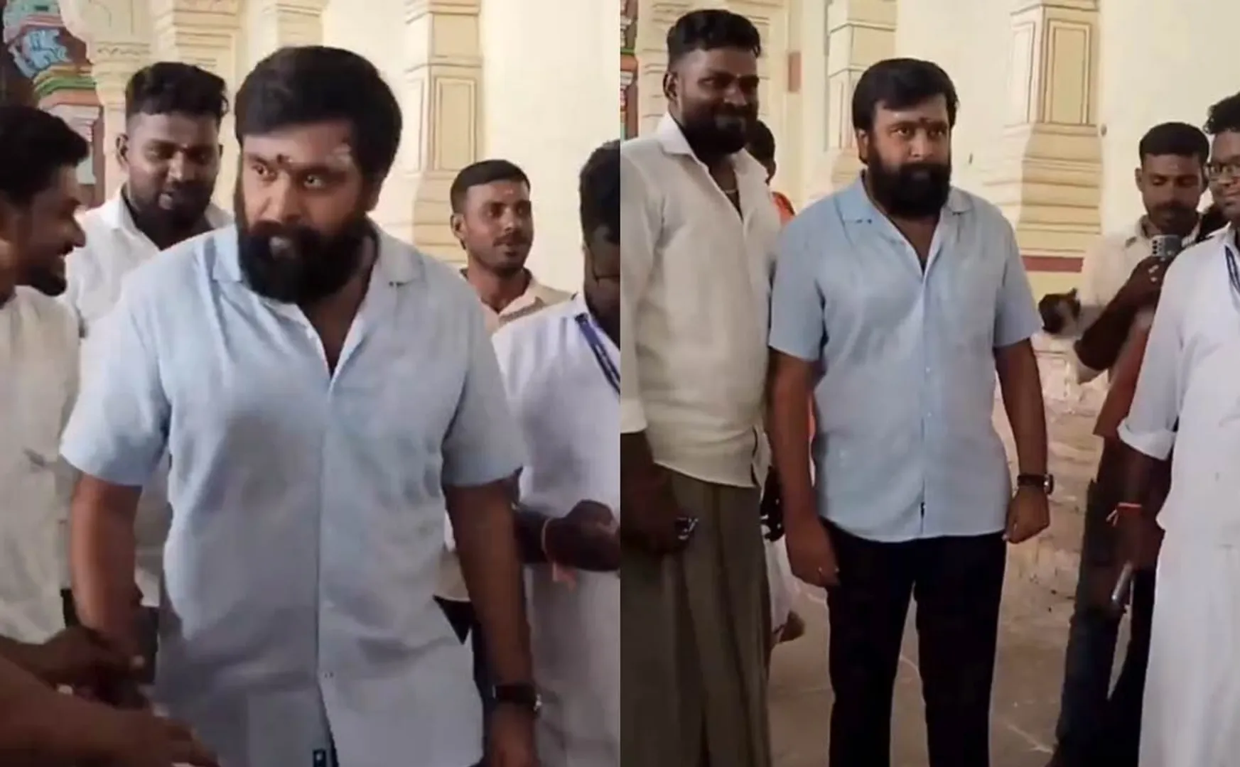 sasikumar at rameshwaram temple
