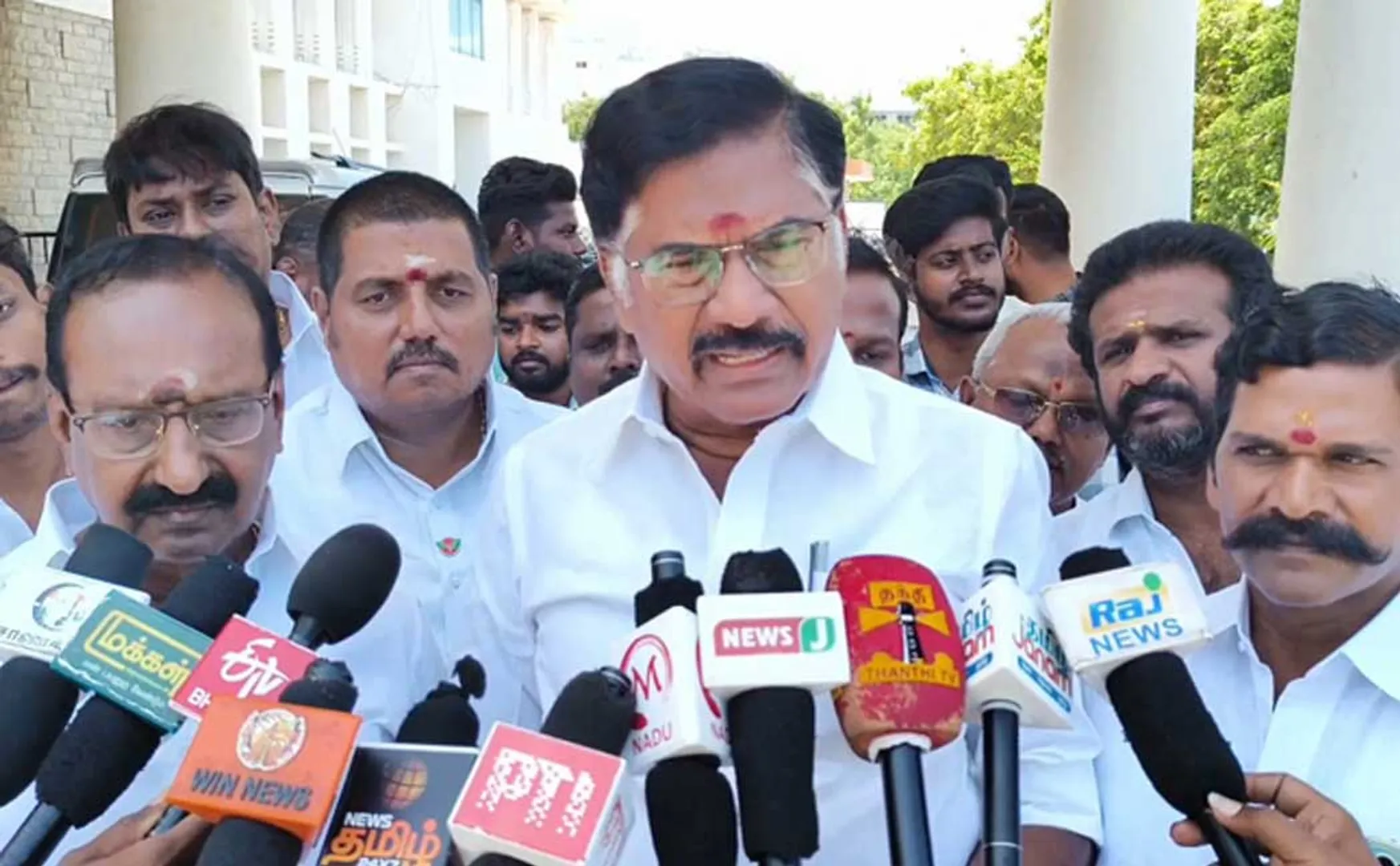 AIADMK complaint to SP demanding action against Minister T.R.B. Raja 