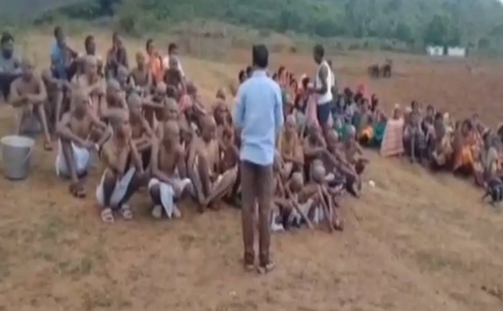 Villagers shave 40 person heads for inter caste marriage odisha