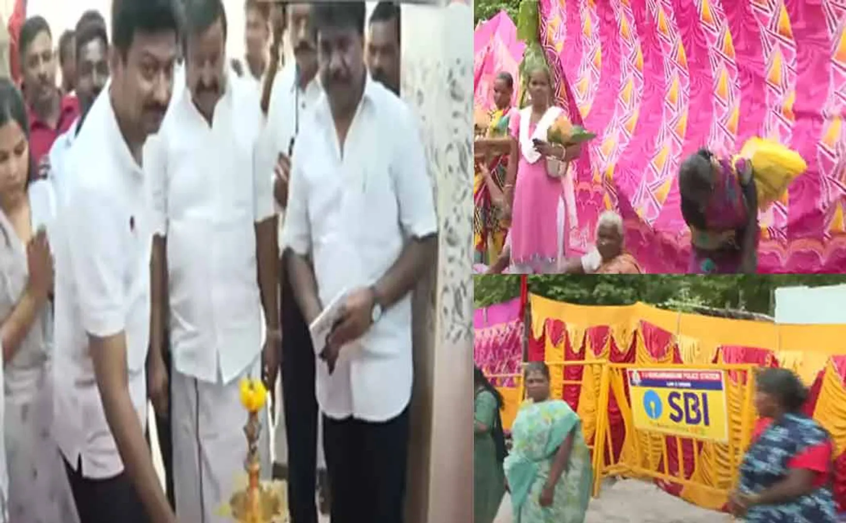 Shacks hidden behind curtains at Deputy Chief Minister Udhayanidhi's event