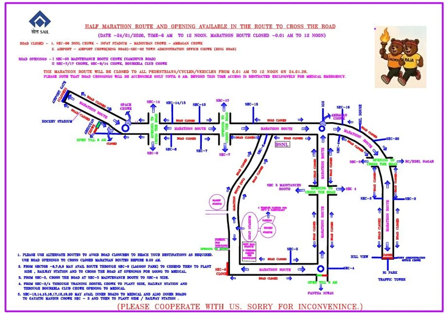 Route map for Marathon