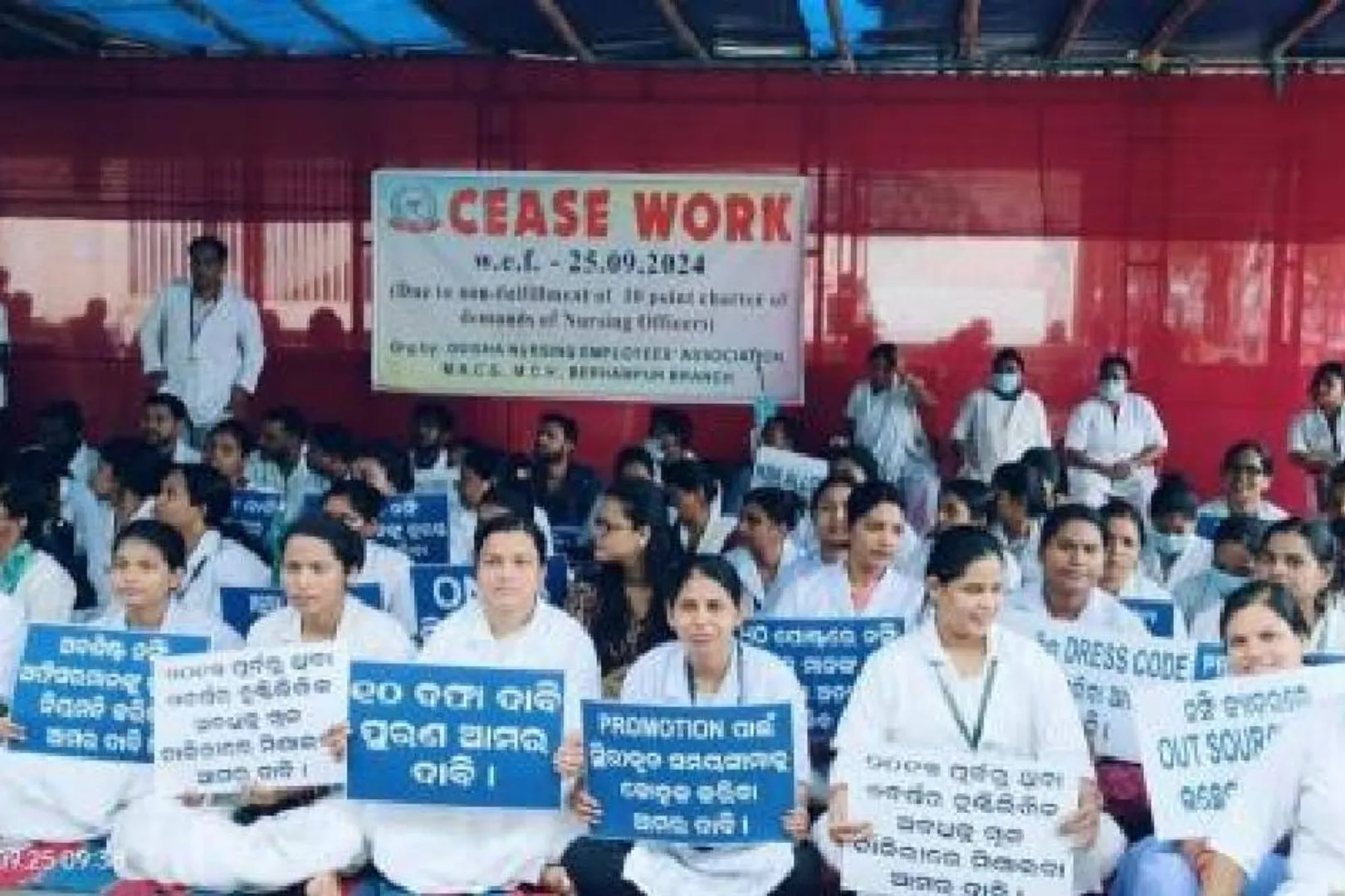 nursing staff protesting