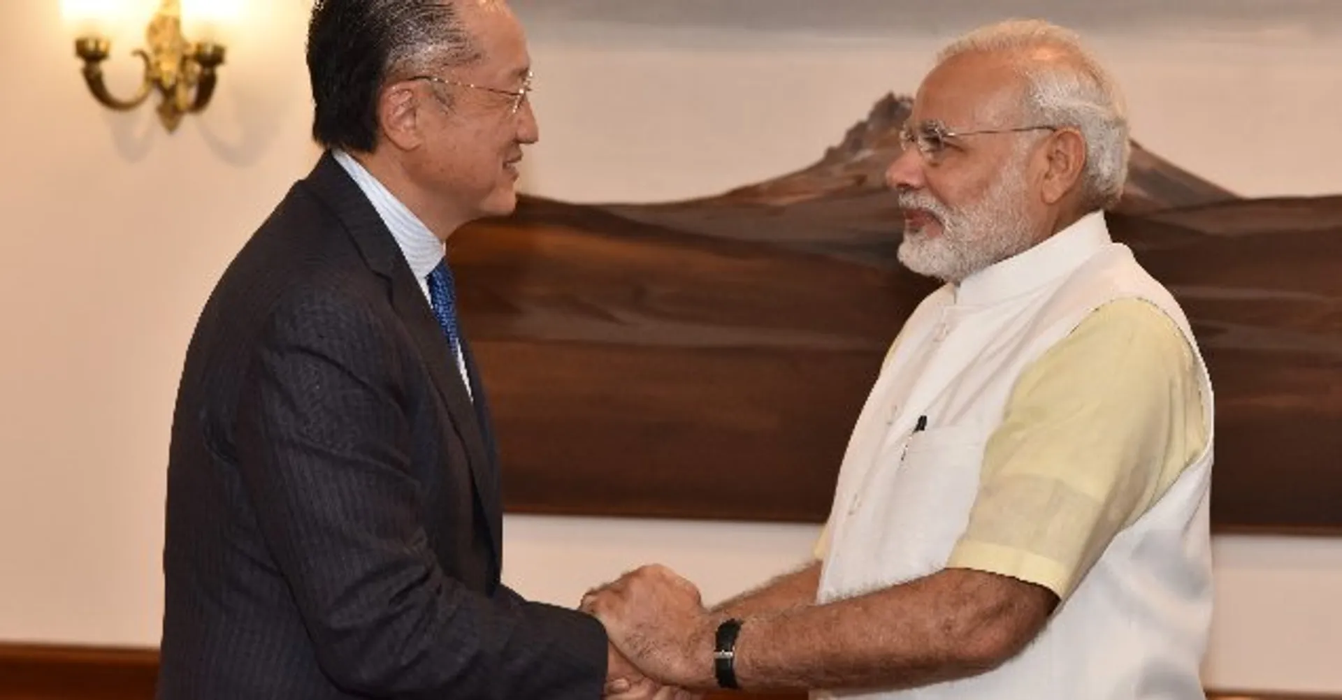 World Bank President Jim Yong Kim meets Modi