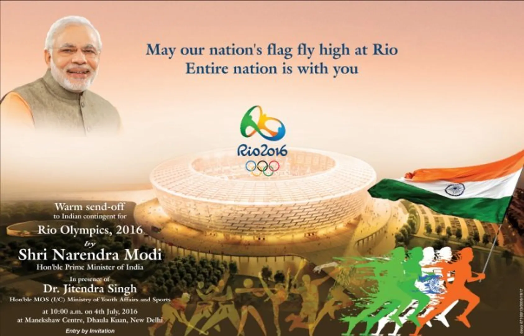 Modi meets Indian contingent for Rio Olympics