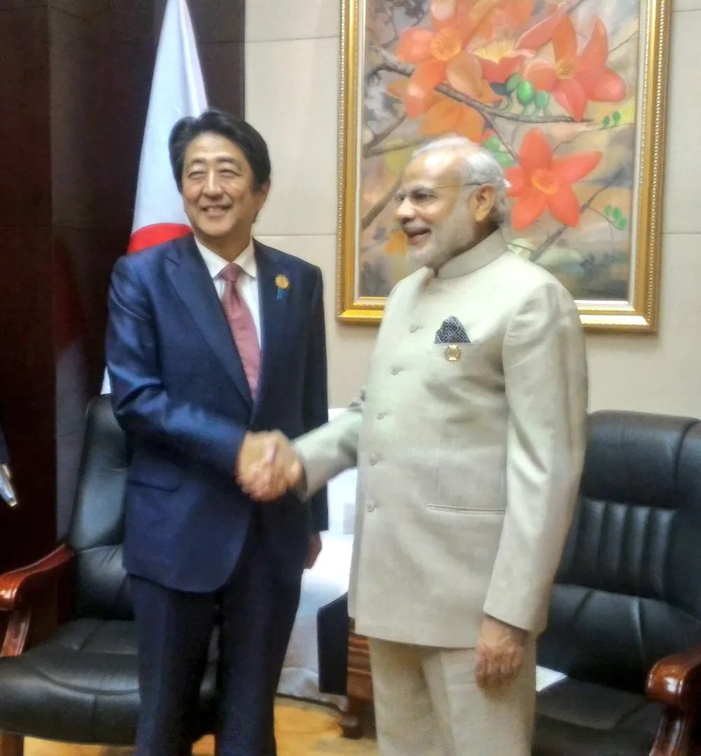 Modi meets Japanese PM Abe