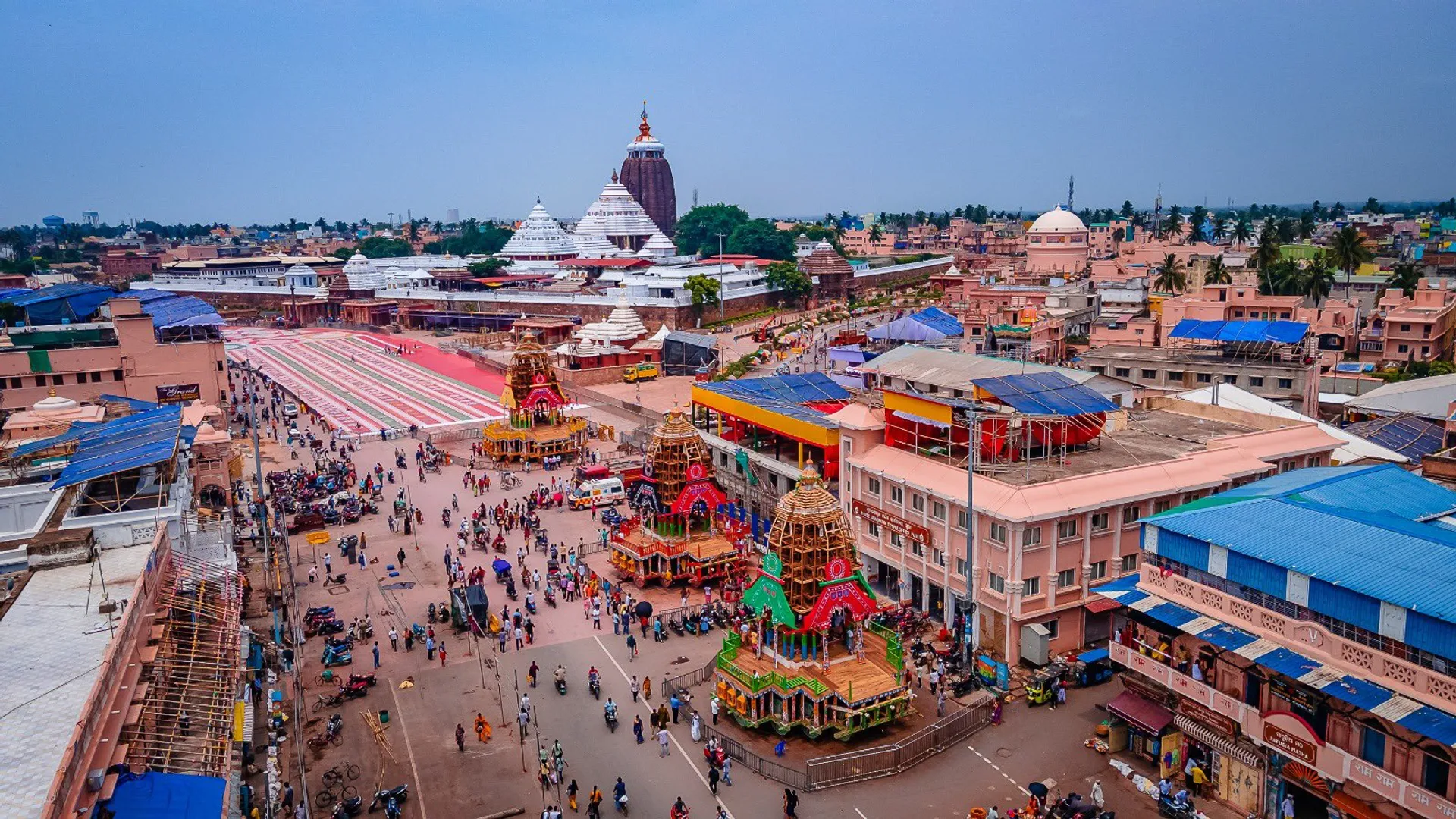 Stage set for grand Ratha Jatra of Lord Jagannath in Puri