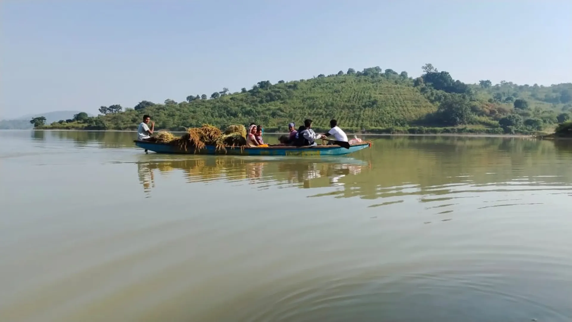 People of Koraput moving on water.