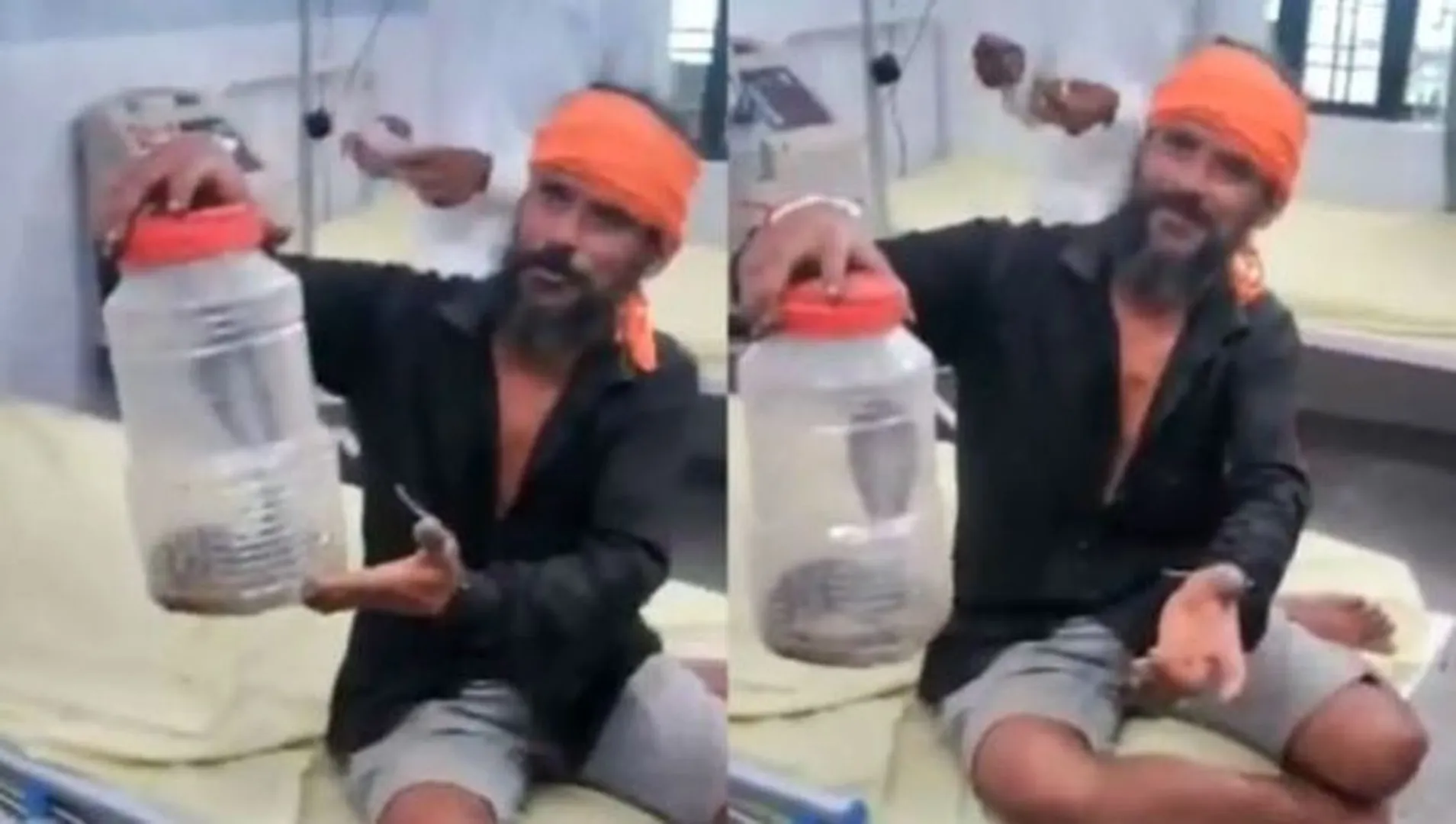 At Hospital with snake