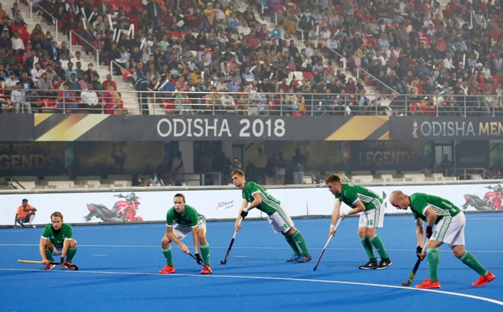 ହକି ବିଶ୍ୱକପ୍‌ର ୨୦ତମ ମ୍ୟାଚ୍‌ରେ ପେନାଲ୍ଟି ବଲ ଅପେକ୍ଷାରେ ଆୟରଲାଣ୍ଡ ହକି ଖେଳାଳି।