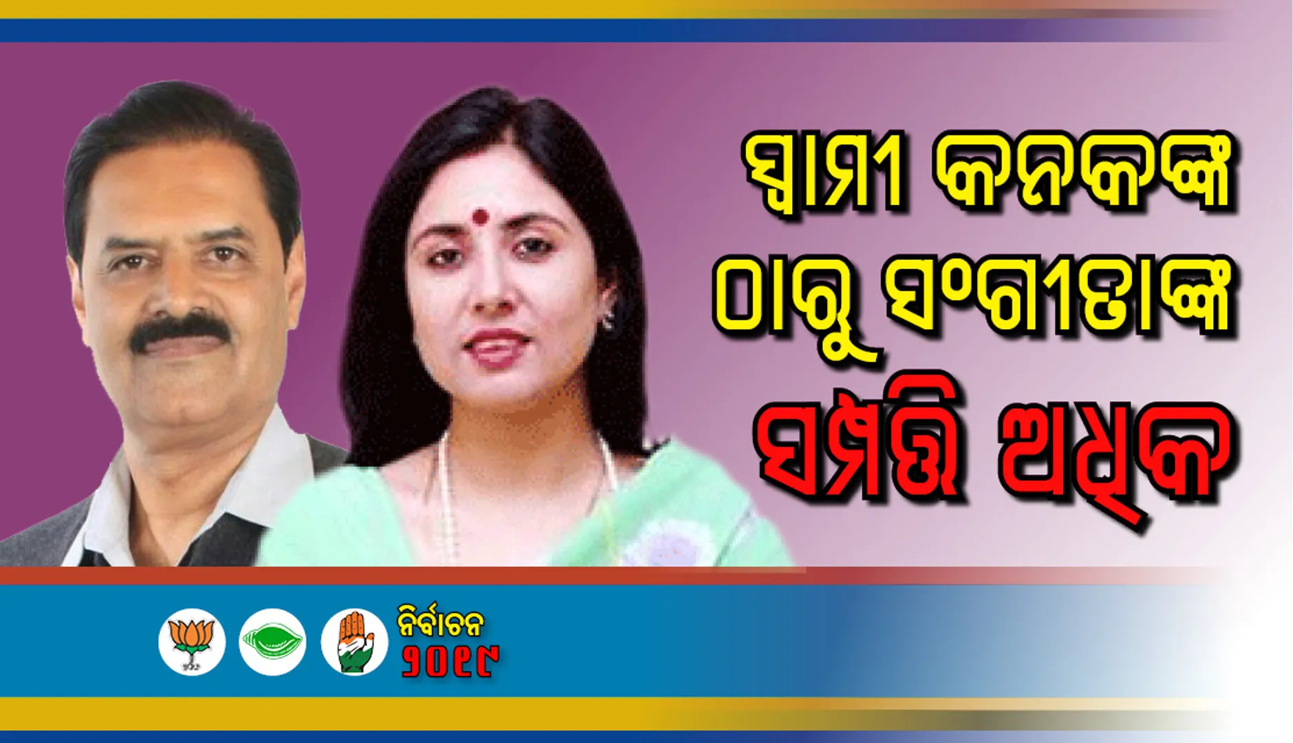 କନକ ବର୍ଦ୍ଧନଙ୍କଠାରୁ ସଂଗୀତା ସିଂହଦେଓଙ୍କ ସମ୍ପତ୍ତି ଅଧିକ ! ଜାଣନ୍ତୁ ବଲାଙ୍ଗୀରର ଏଇ ରାଜ ଦମ୍ପତିଙ୍କ ସମ୍ପତ୍ତି କେତେ ?