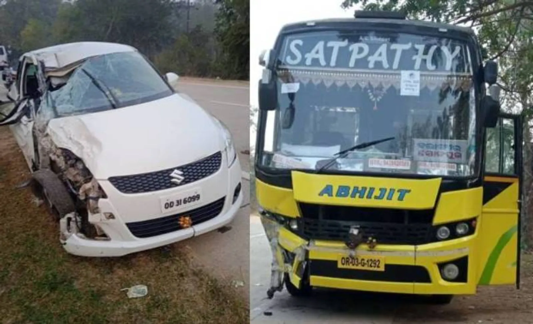 ବଡ଼ବାହାଲି ଛକରେ ବସ-କାର୍‌ ଧକ୍କା, ୪ ଆହତ