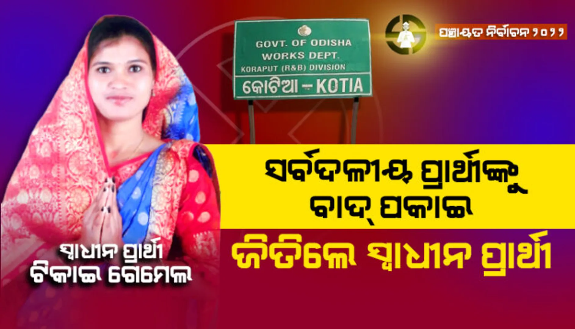 ପଟାଙ୍ଗିରେ ରଣନୀତି ଫେଲ୍‌, ଏକୁଟିଆ ସ୍ୱାଧୀନ ଭାବେ ଲଢ଼ି ଜିତିଲେ ଟିକାଇ ଗେମେଲ