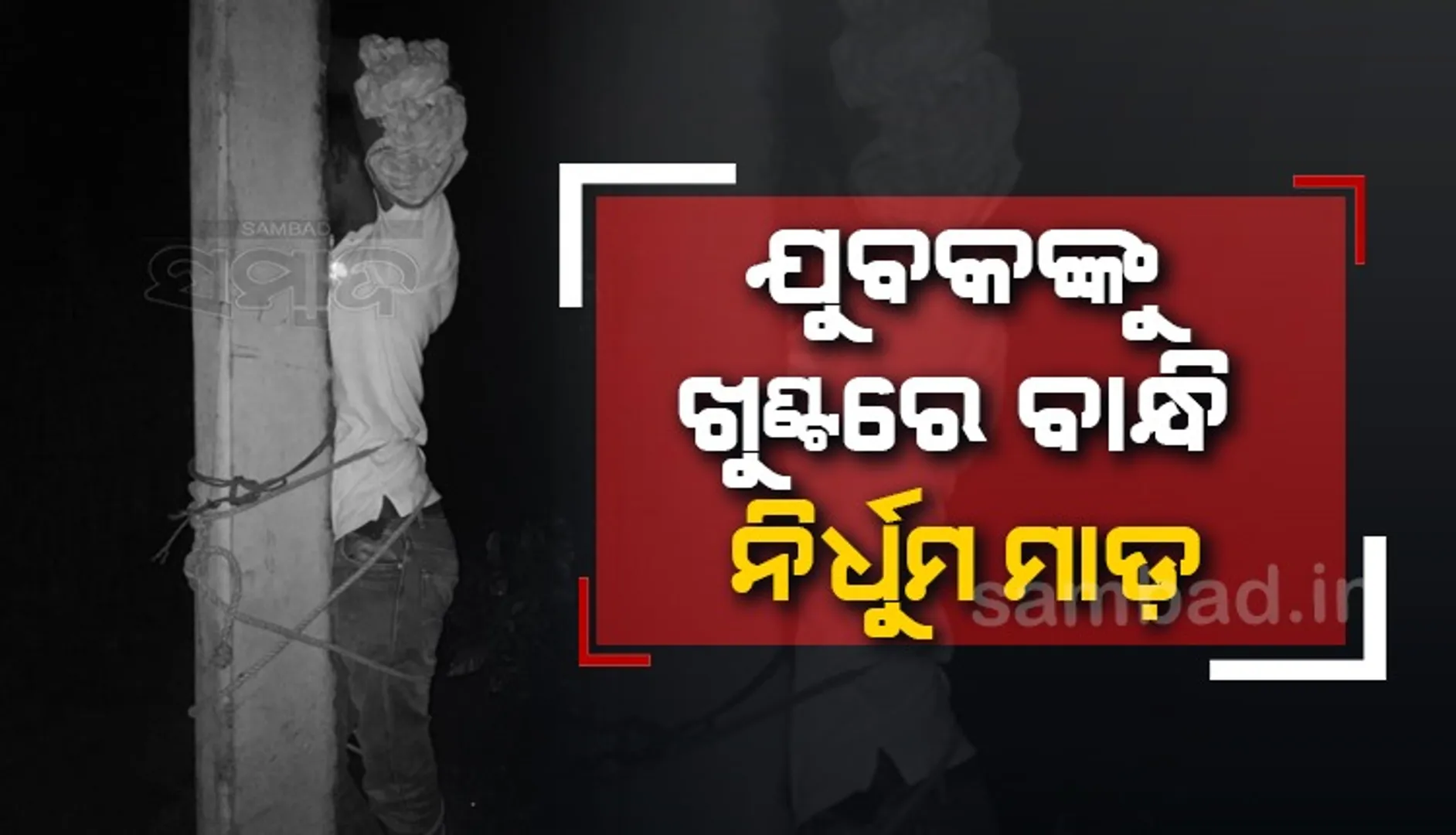 ବର୍ବରତା: ୧୫ ଶହ ଟଙ୍କା ପରିଶୋଧ କରି ନପାରିବାରୁ ଯୁବକଙ୍କୁ ଖୁଣ୍ଟରେ ବାନ୍ଧି ନିର୍ଧୁମ ମାଡ଼
