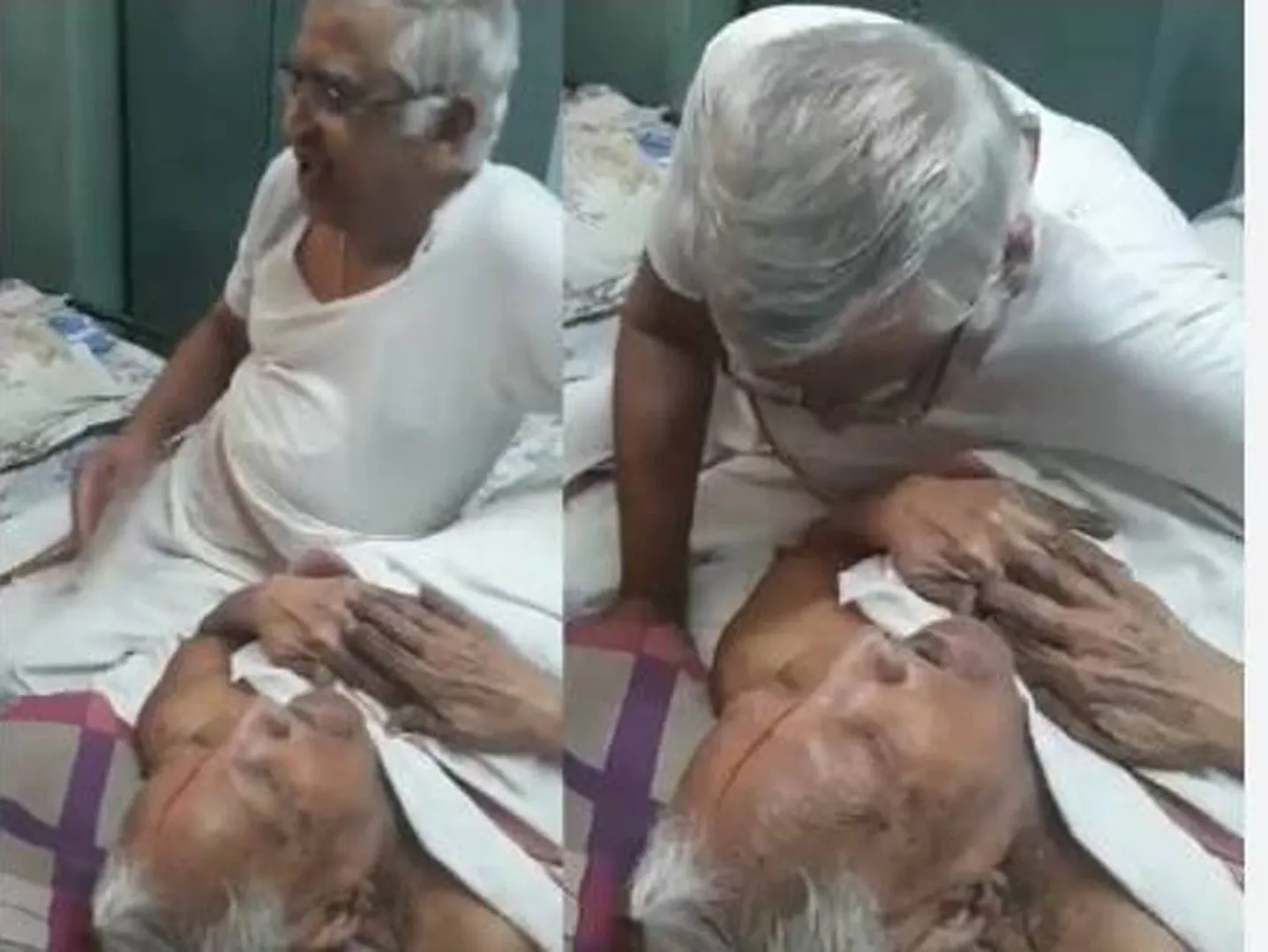 ୧୦୫ବର୍ଷର ବାପା ବିଛଣାରେ ପଡ଼ିଥିବା ବେଳେ ଖୁସି କରିବା ପାଇଁ ଏଭଳି କାମ କରୁଛନ୍ତି ୭୪ବର୍ଷର ପୁଅ