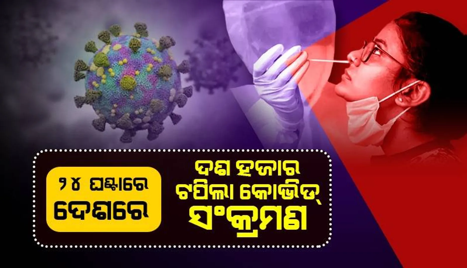 ଗତକାଲିଠାରୁ ୩୦% ଅଧିକ: ଆଜି ଦେଶରେ ଦୈନିକ କୋଭିଡ୍‌-୧୯ ସଂକ୍ରମଣ ସଂଖ୍ୟା ୧୦,୦୦୦ ଉପରେ; ୪୫ ହଜାର ପାଖାପାଖି ସକ୍ରିୟ ଆକ୍ରାନ୍ତଙ୍କ ସଂଖ୍ୟା
