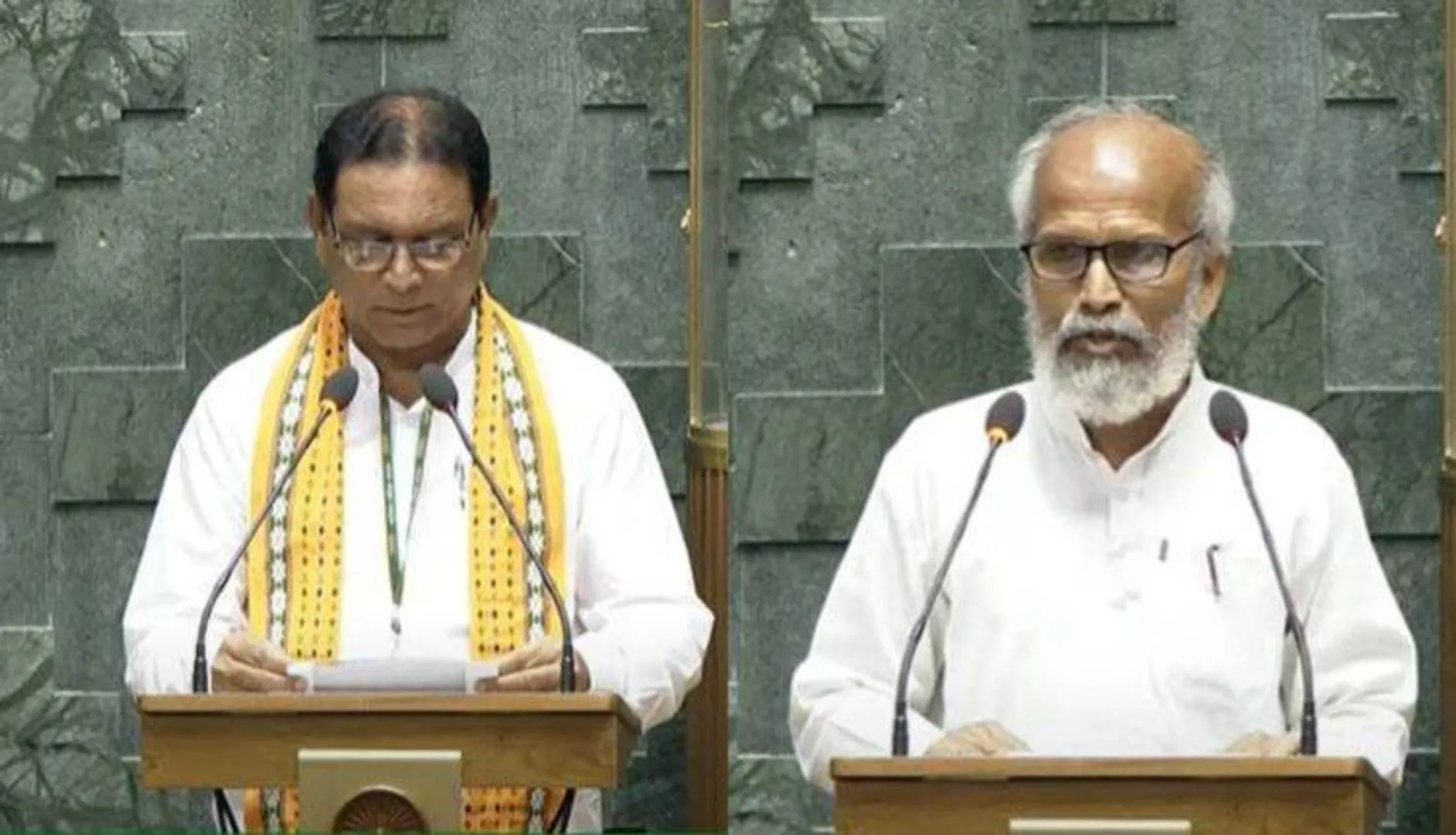 ସଂସ୍କୃତରେ ଶପଥ‌ ନେଲେ ପ୍ରତାପ ଷଡ଼ଙ୍ଗୀ ଓ ସାନ୍ତାଳୀ ଭାଷାରେ ନେଲେ ନବଚରଣ ମାଝୀ