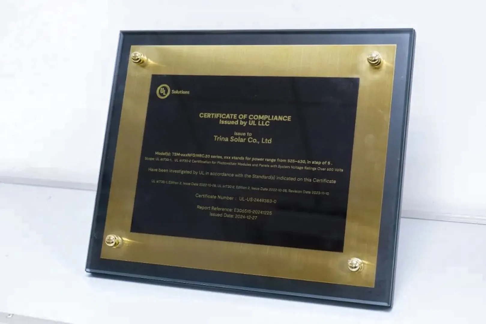 UL 61730 certification ensures the Vertex N 2000V module withstands thermal cycling, damp heat, UV exposure, and potential-induced degradation. 