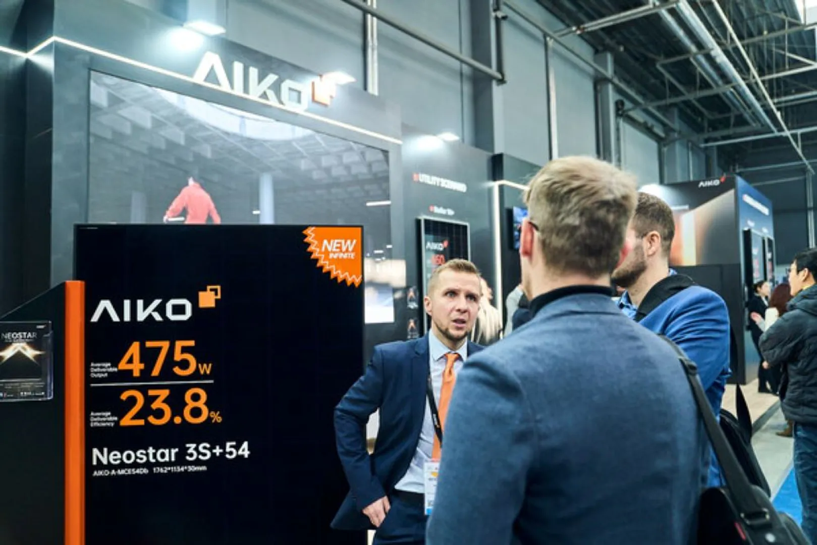 AIKO Energy presents Third-generation ABC INFINITE module during ENEX 2025. 