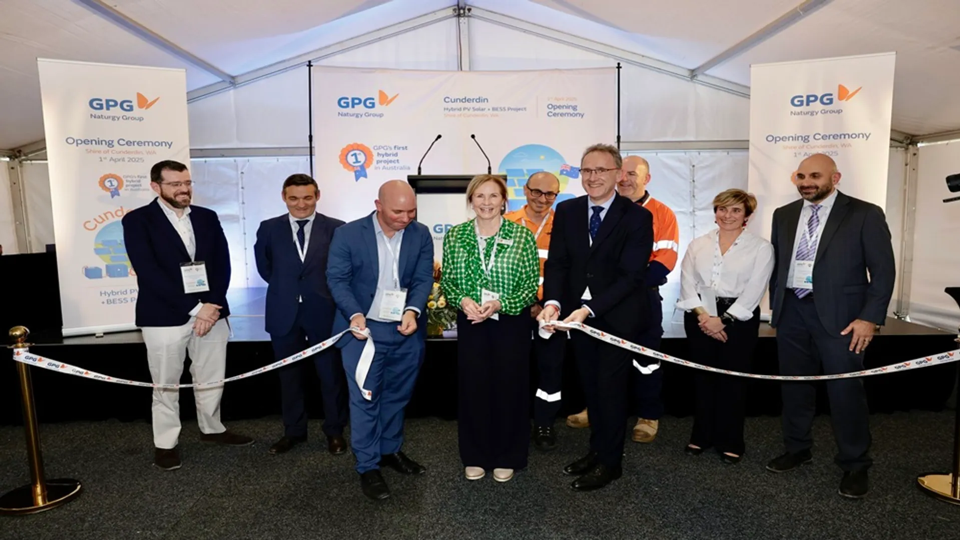 GPG’s Cunderdin project combined 128 MW solar with 220 MWh battery and created 100 full-time jobs in Western Australia.  