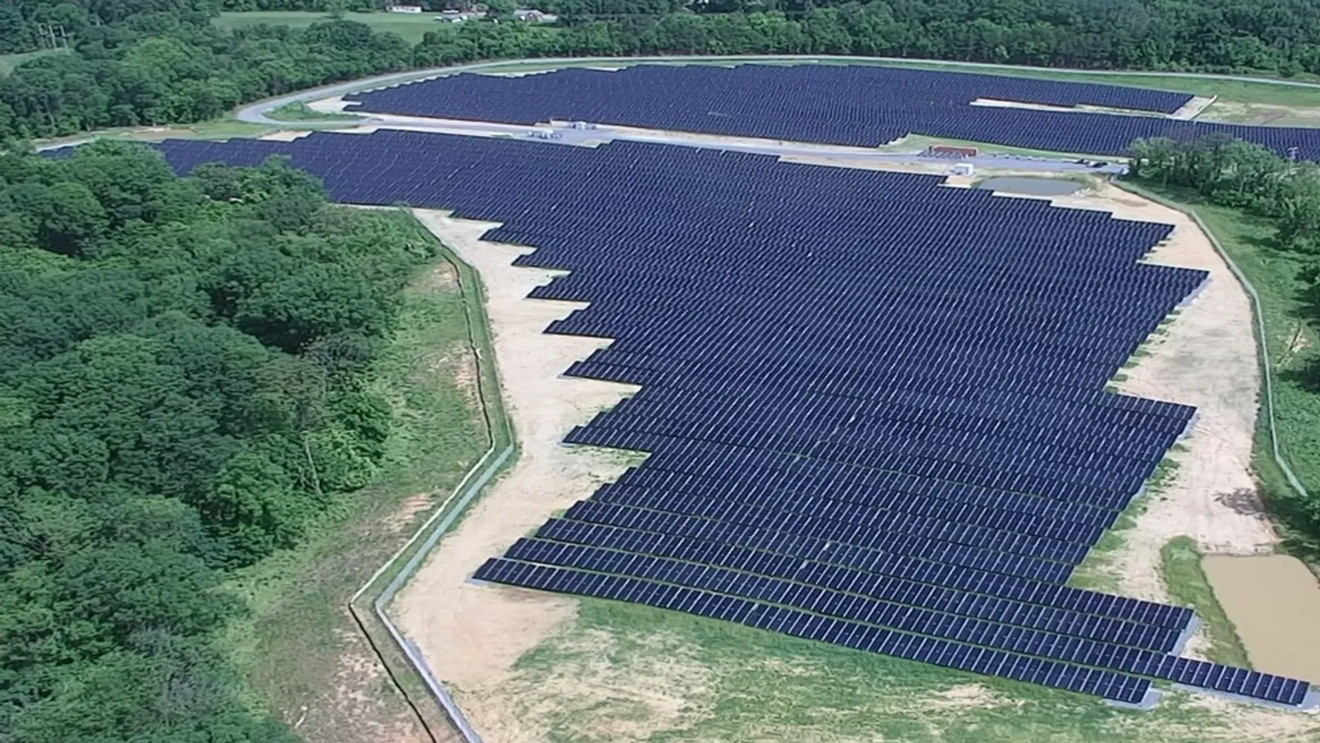 The Marlowe solar site has repurposed a 36-acre former ash landfill along Interstate 81 into active solar generation land 