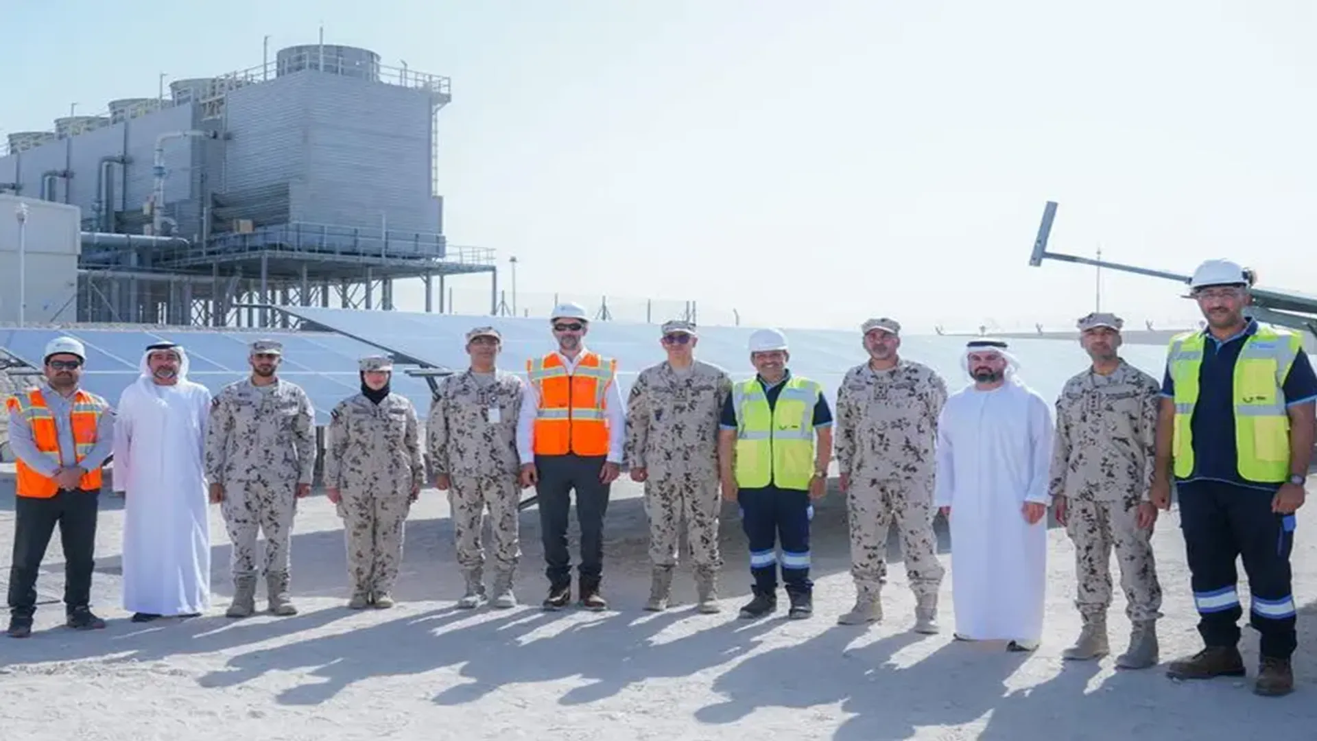 The Abu Dhabi solar project by the Ministry of Defence, Tabreed, and Emerge was inaugurated to supply clean power to district cooling plants. Image Source: Zawya