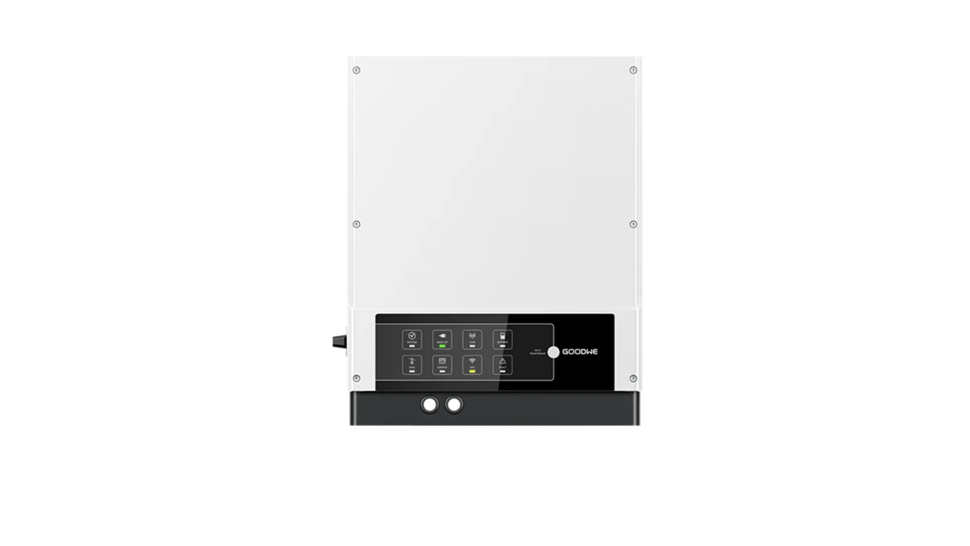 GoodWe EM Series inverter operated with IP65 protection and fanless wall-mounted design.
