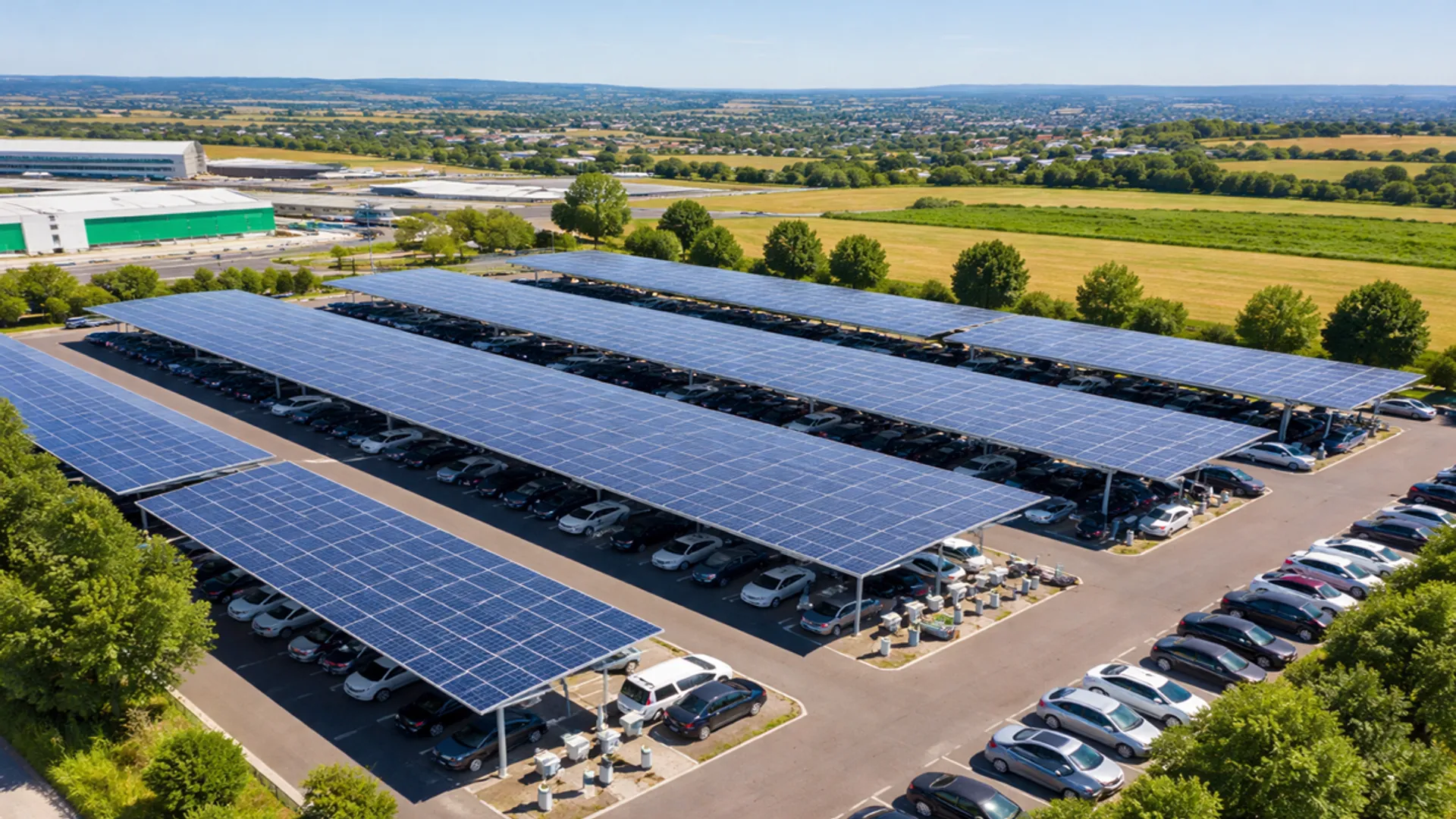 GreenYellow financing covered 350+ canopy PV plants totaling 385 MW in France.