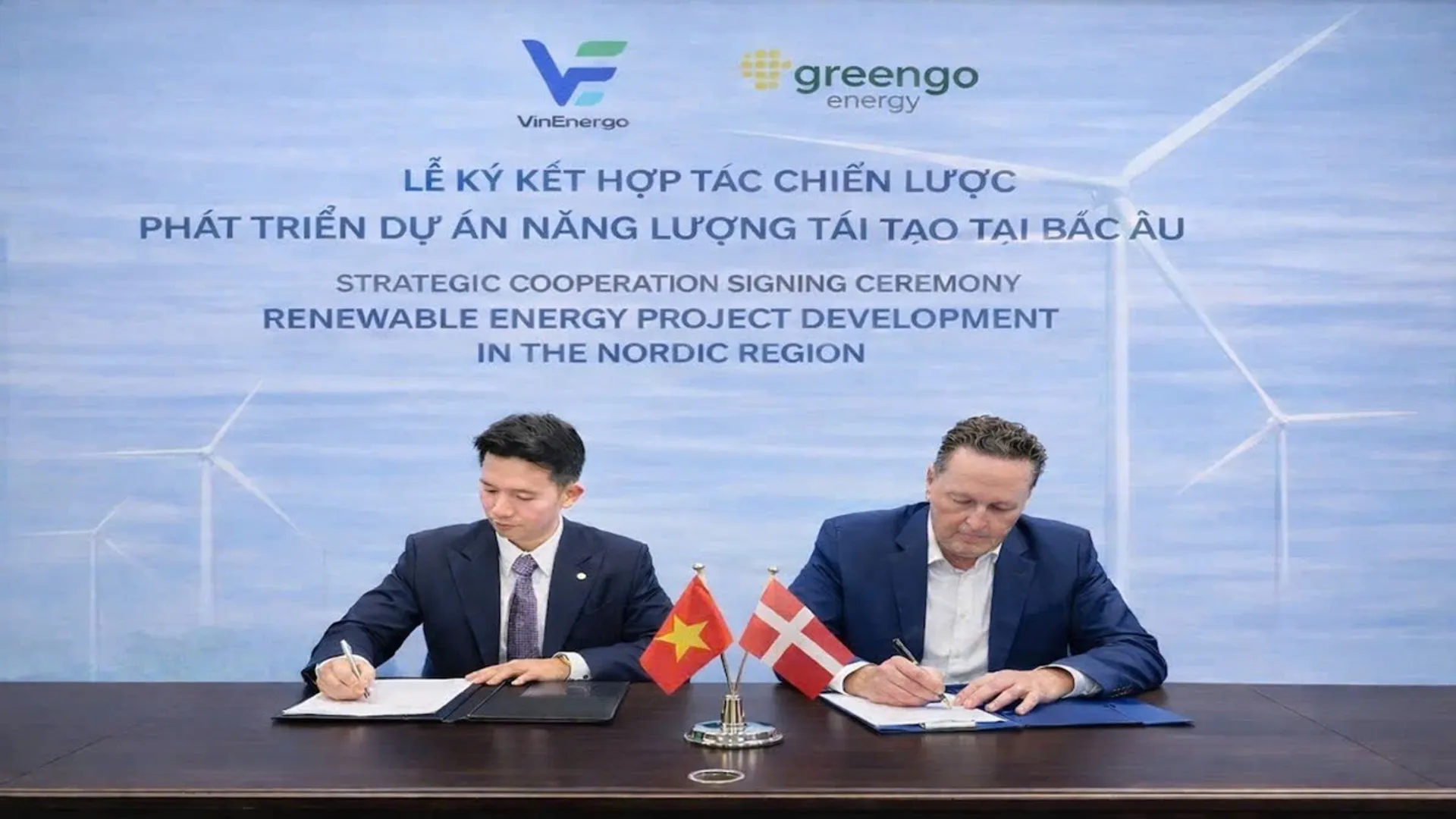 VinEnergo executives and partners sign agreements supporting a multi-gigawatt renewable development pipeline.