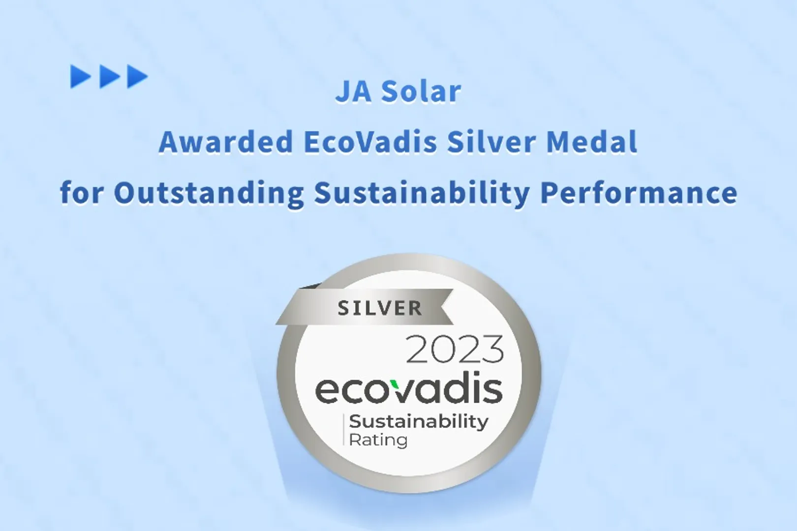 JA Solar wins EcoVadis Silver Medal