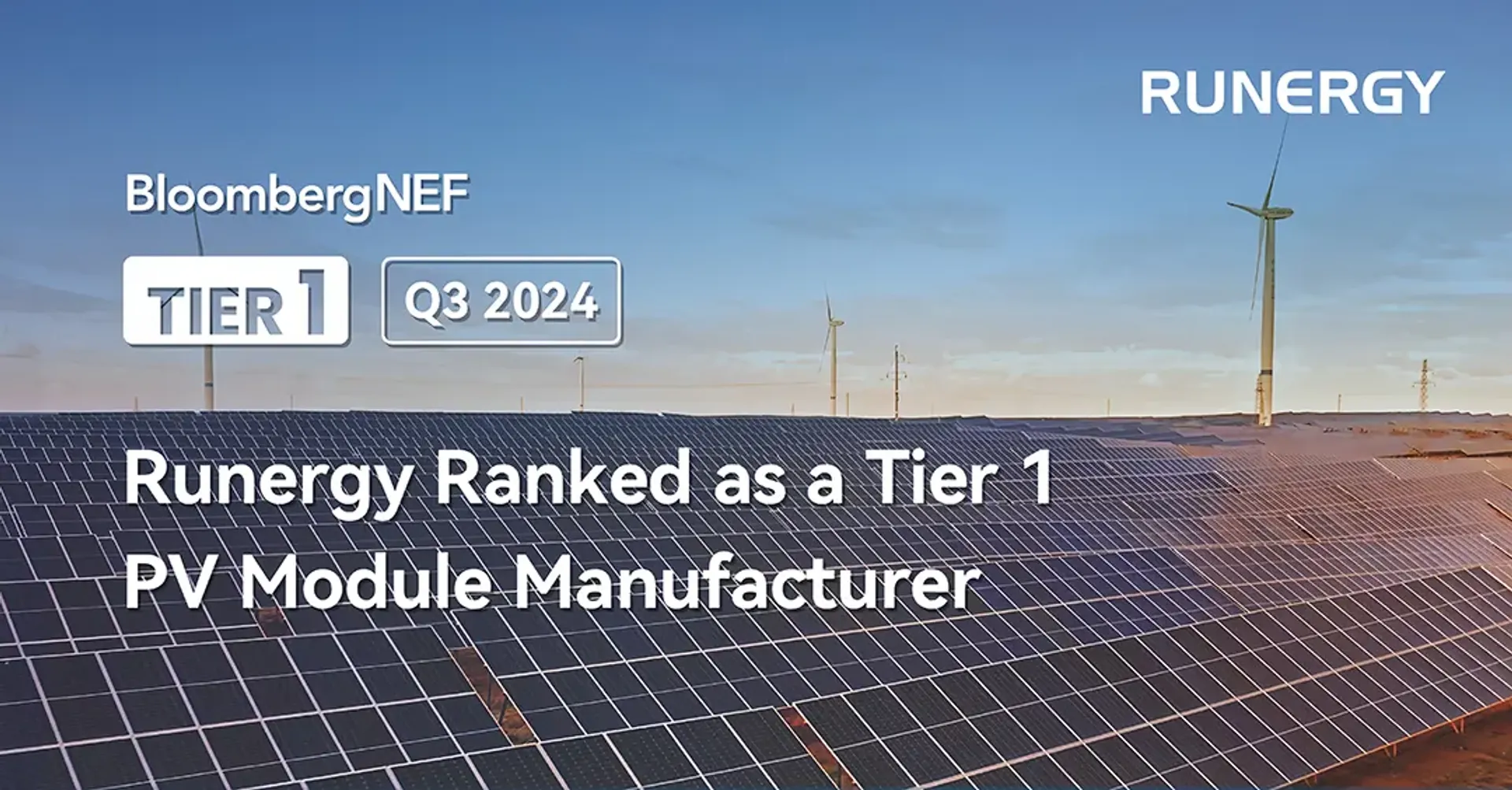 Runergy earns Tier 1 status from BloombergNEF