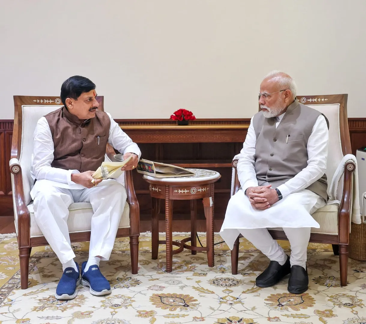 cm-mohan-yadav-meets-pm-modi-invites-for-farmer-conference