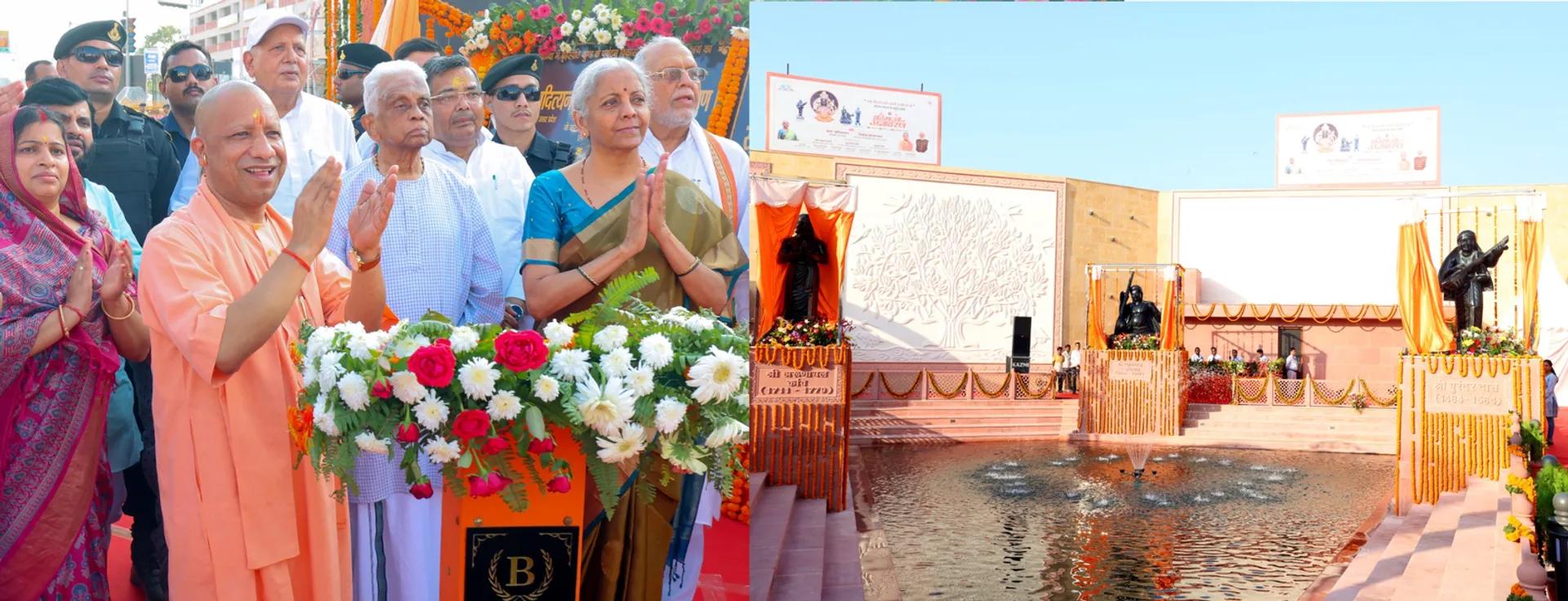 ayodhya-nirmala-sitharaman-yogi-adityanath-saints-statues-inauguration