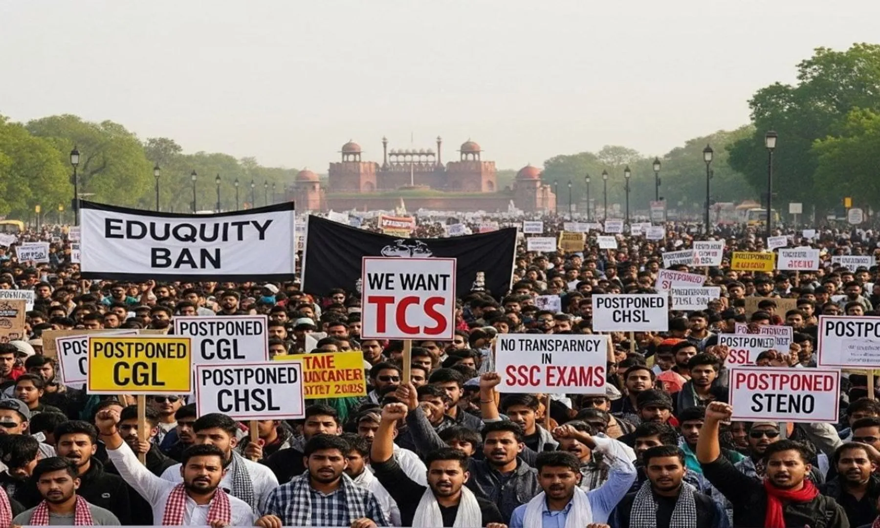 Massive protest over SSC phase 13 Students slam technical glitches, poor planning