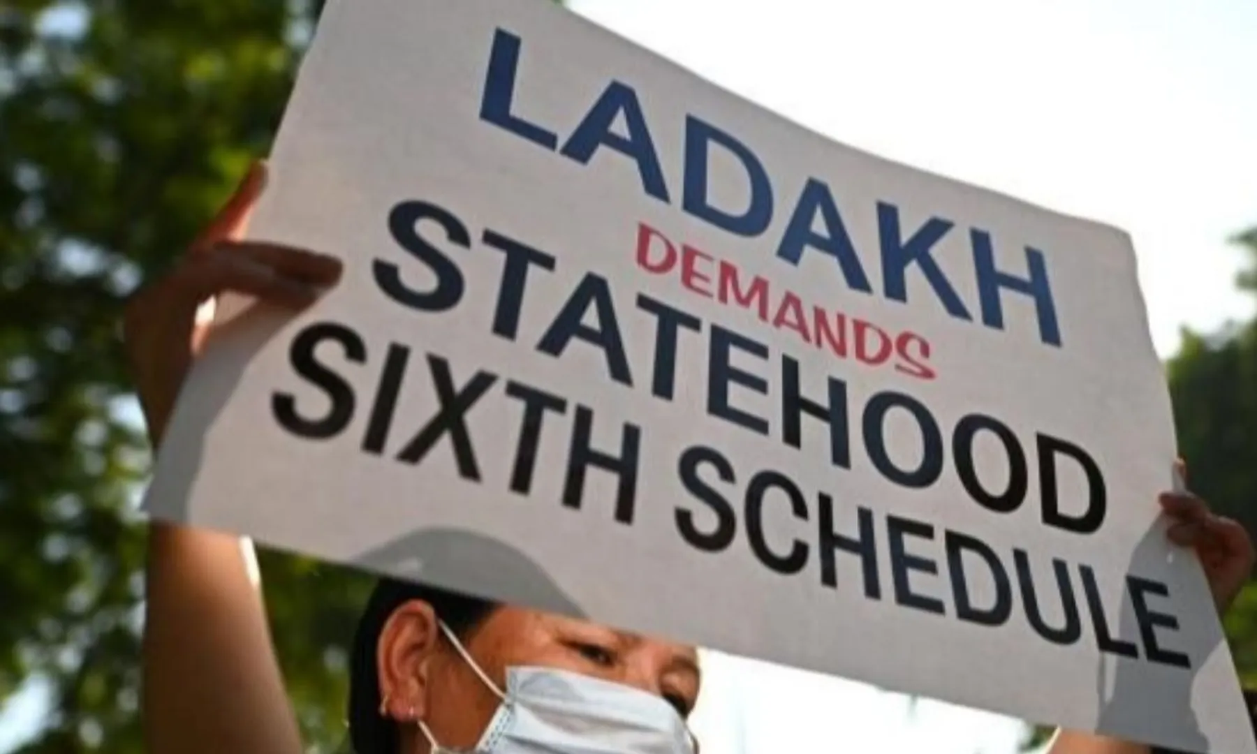 Massive protests break out in Ladakh demanding statehood Protesters pelt stones, police van set on fire