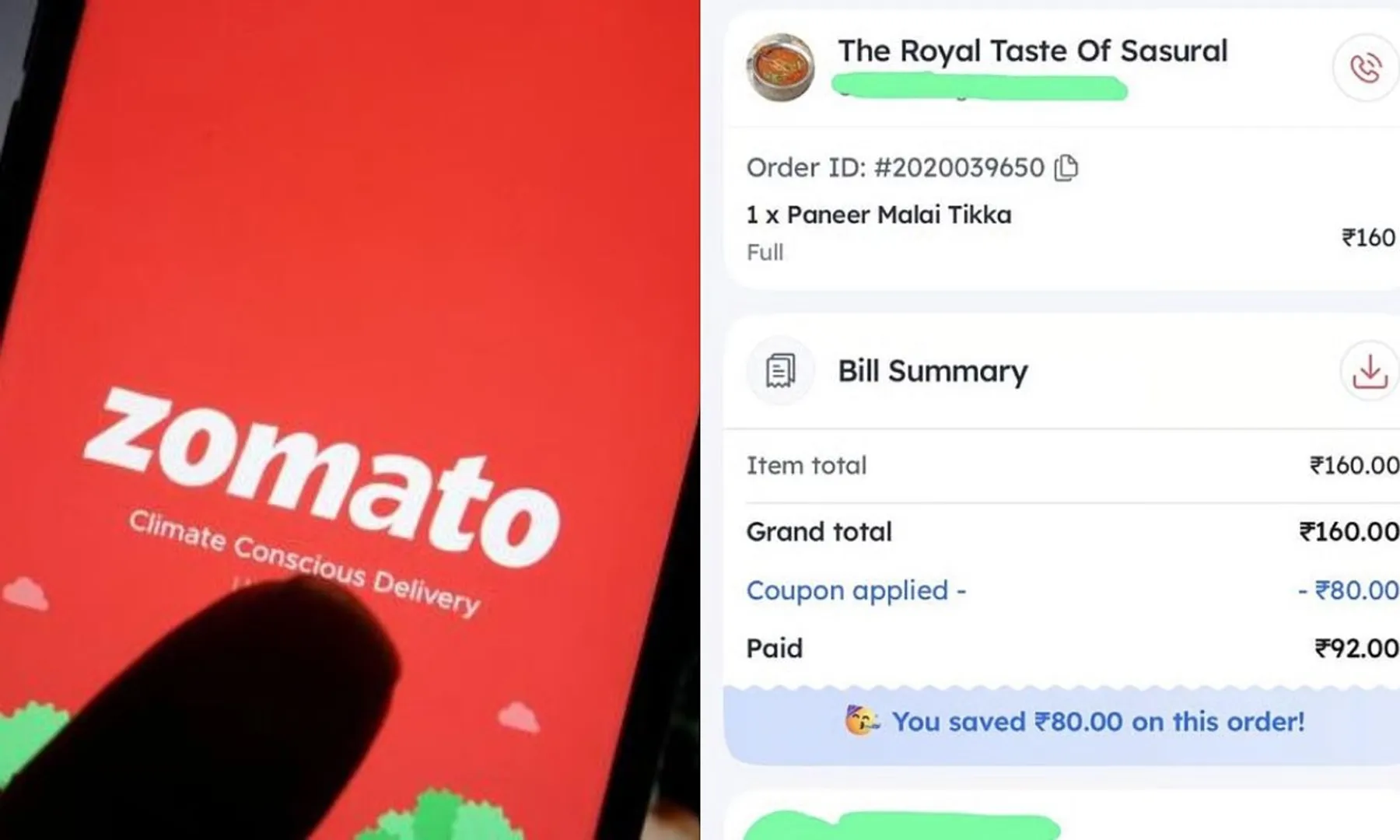“No platform fee, delivery charge” Viral Zomato bill from 2019 reminds users of time when food delivery affordable