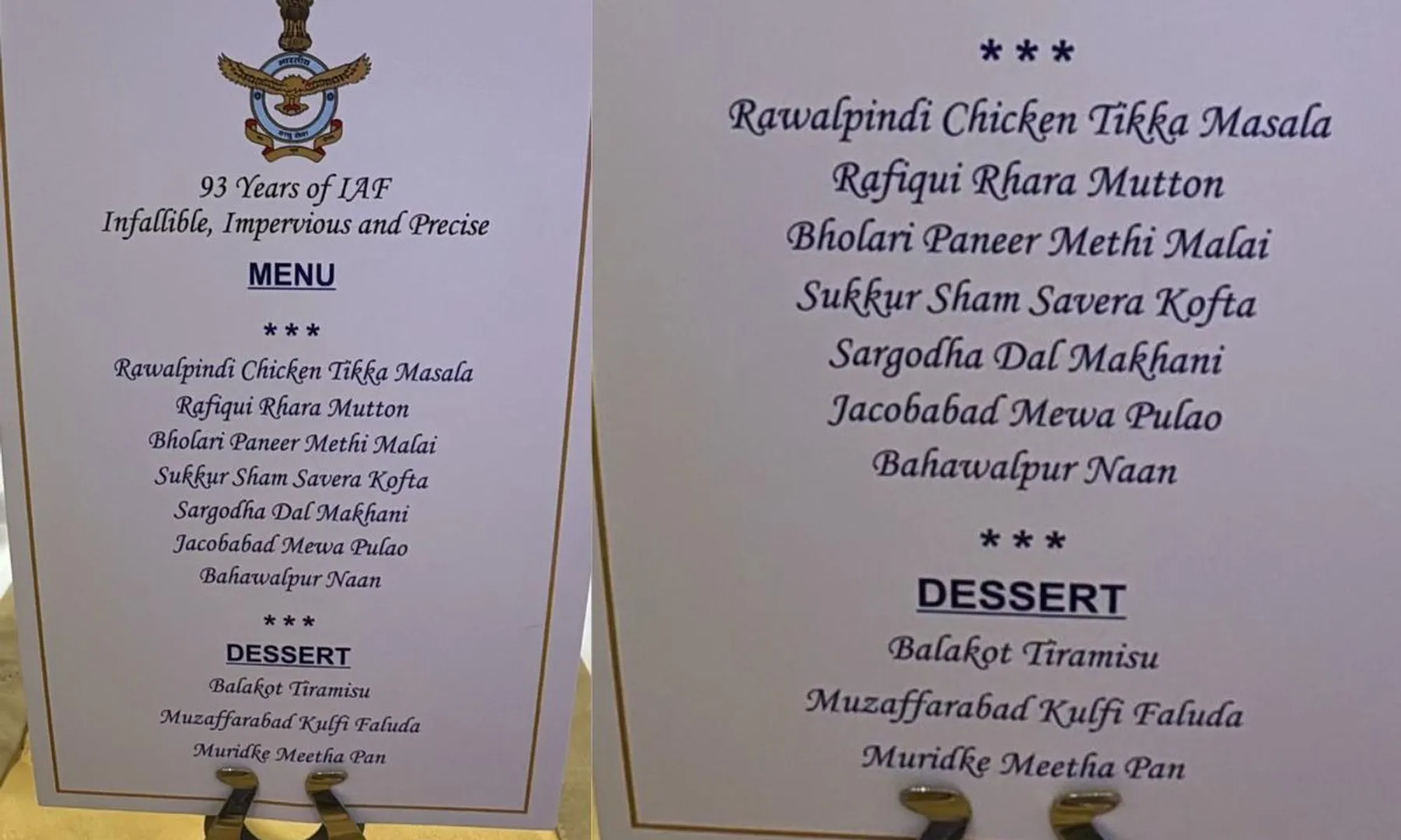  Indian Army had Pakistan for dinner: Rawalpindi chicken Tikka to Balakot Tiramisu, menu for celebration goes viral post image
