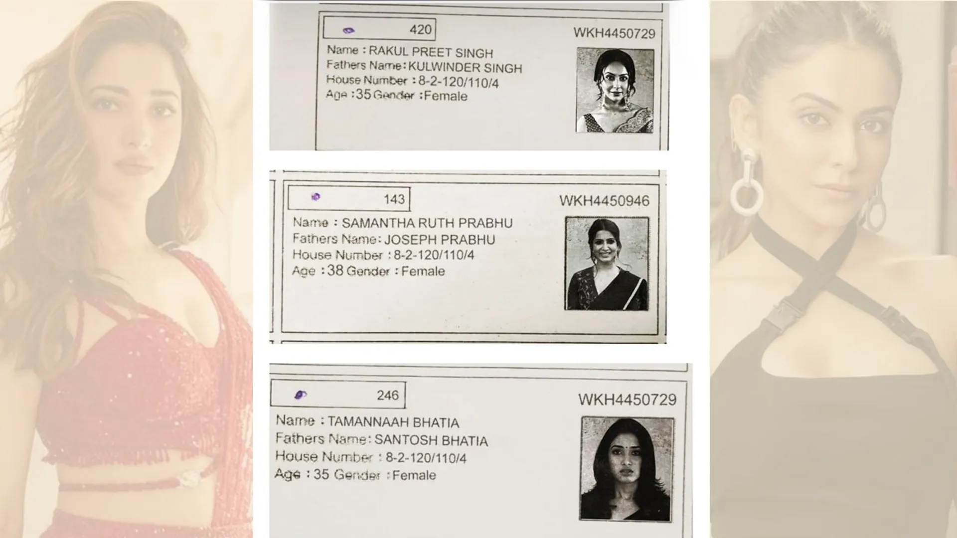  Fake voter IDs of Rakul Preet, Samantha, Tamannaah emerges ahead of Hyderabad by-polls post image