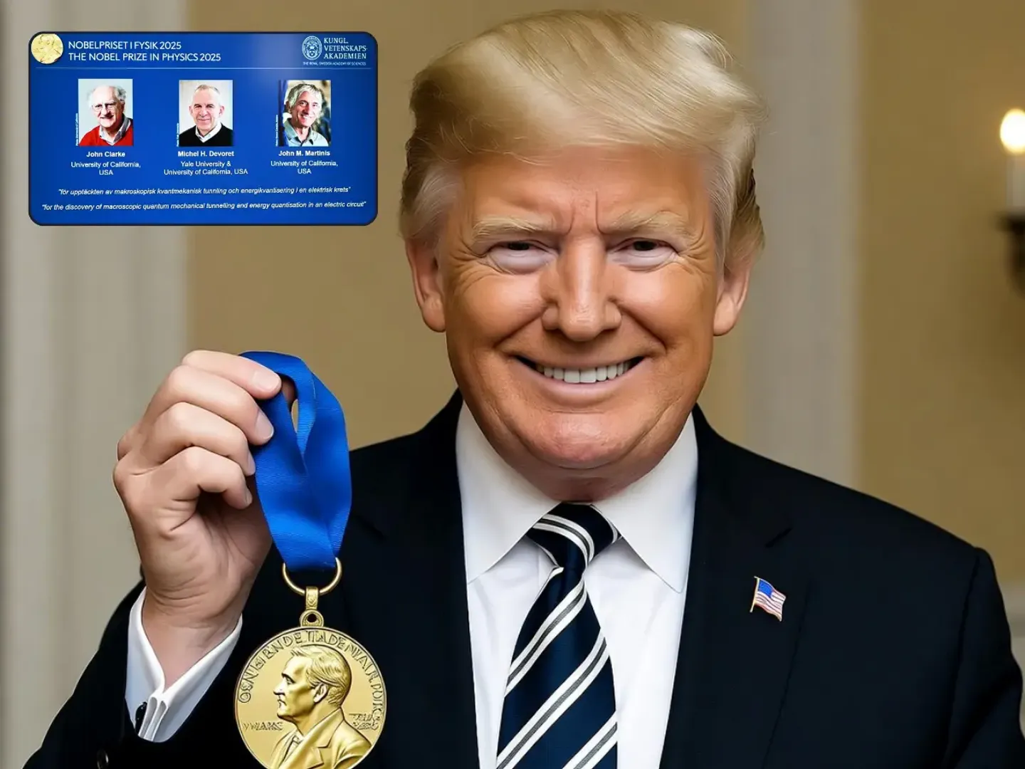  Trump claims credit for Nobel Prize in Physics, says scientists won because of him post image