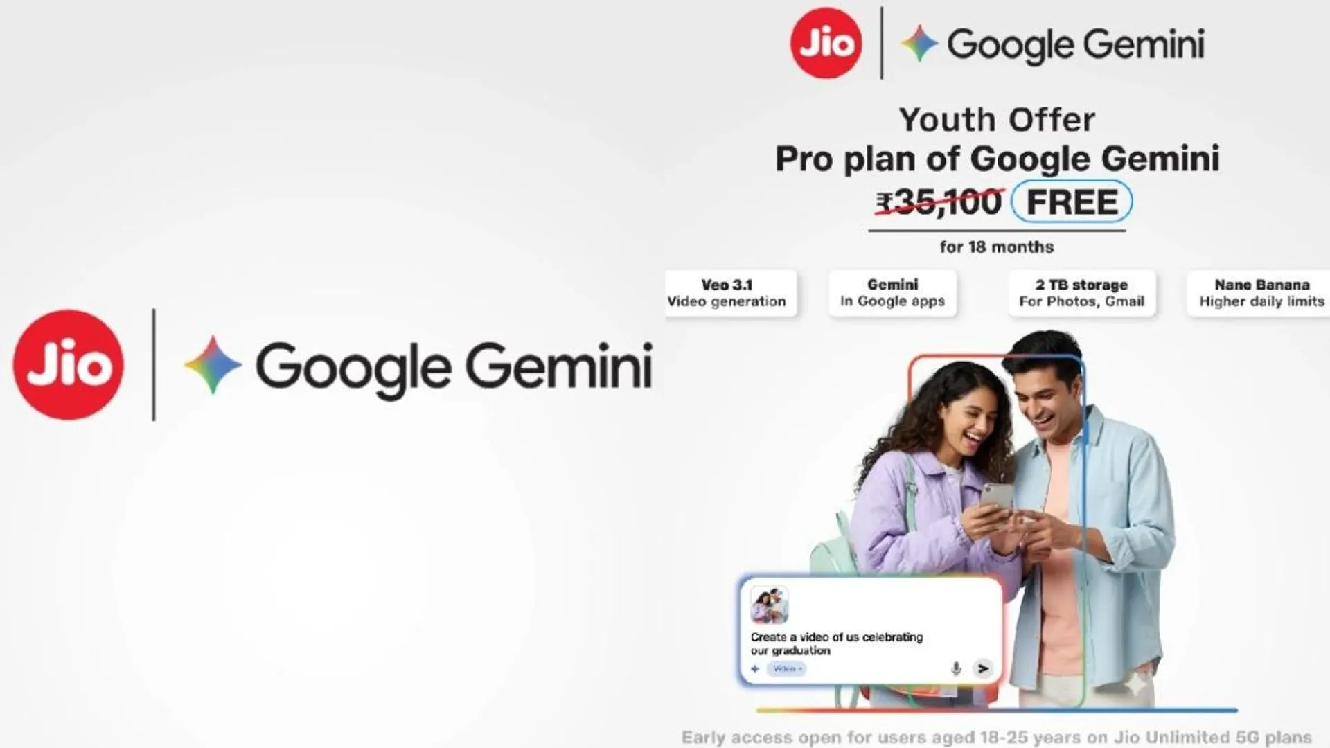  Jio now offers Free unlimited Google Gemini access to its 5G users 